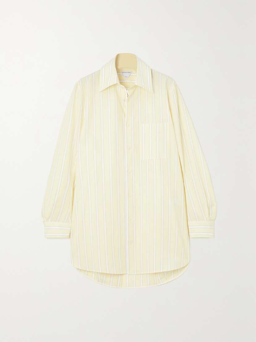 Bottega Veneta Striped Cotton And Linen-blend Shirt