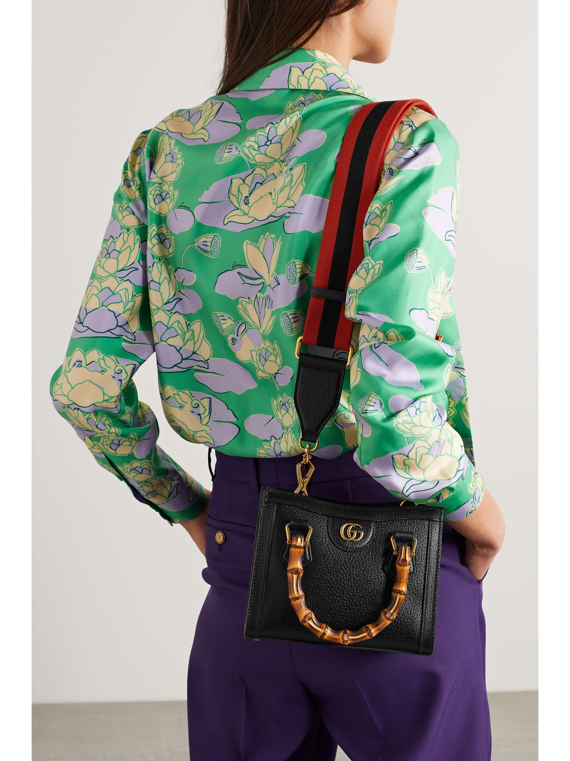 GUCCI Diana mini textured-leather tote