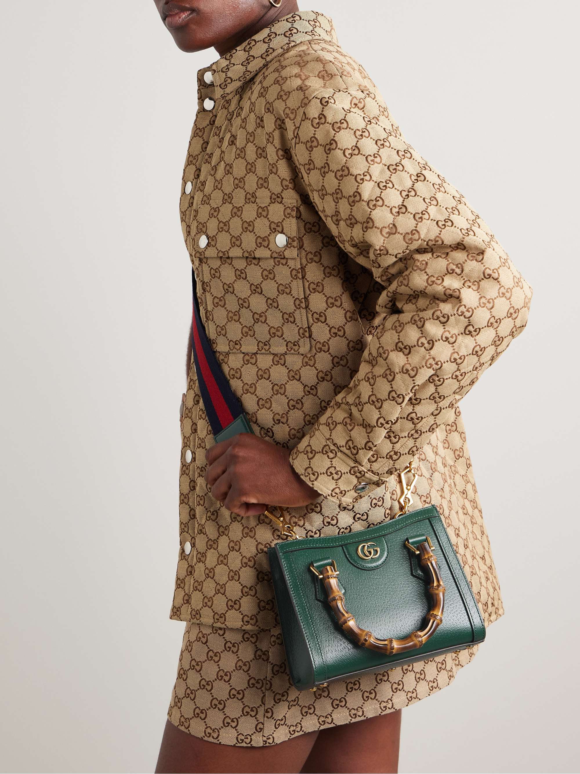 GUCCI Diana mini textured-leather tote