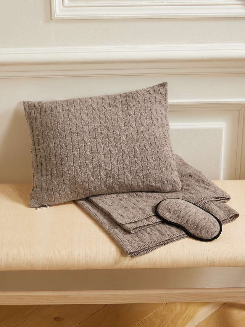 Ralph Lauren Home Cable-knit Cashmere Travel Accessories Set