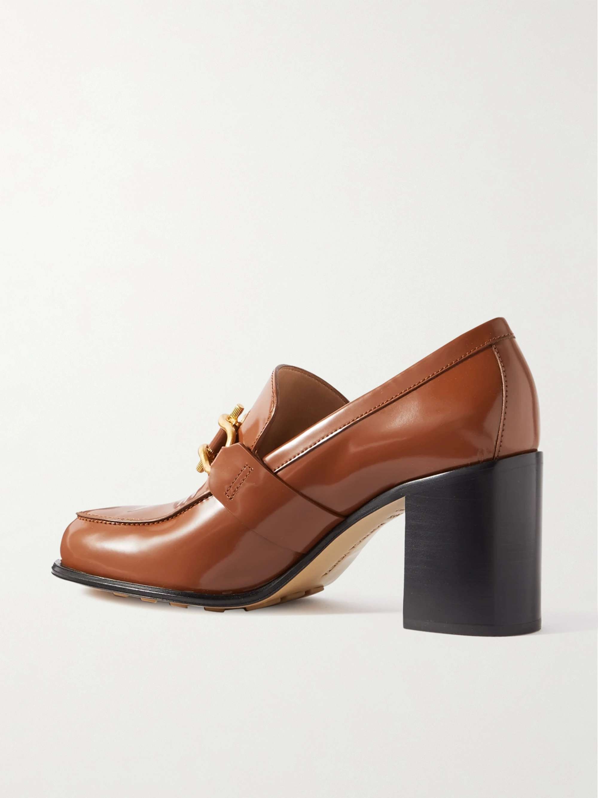 BOTTEGA Monsieur embellished glossedleather pumps NETAPORTER