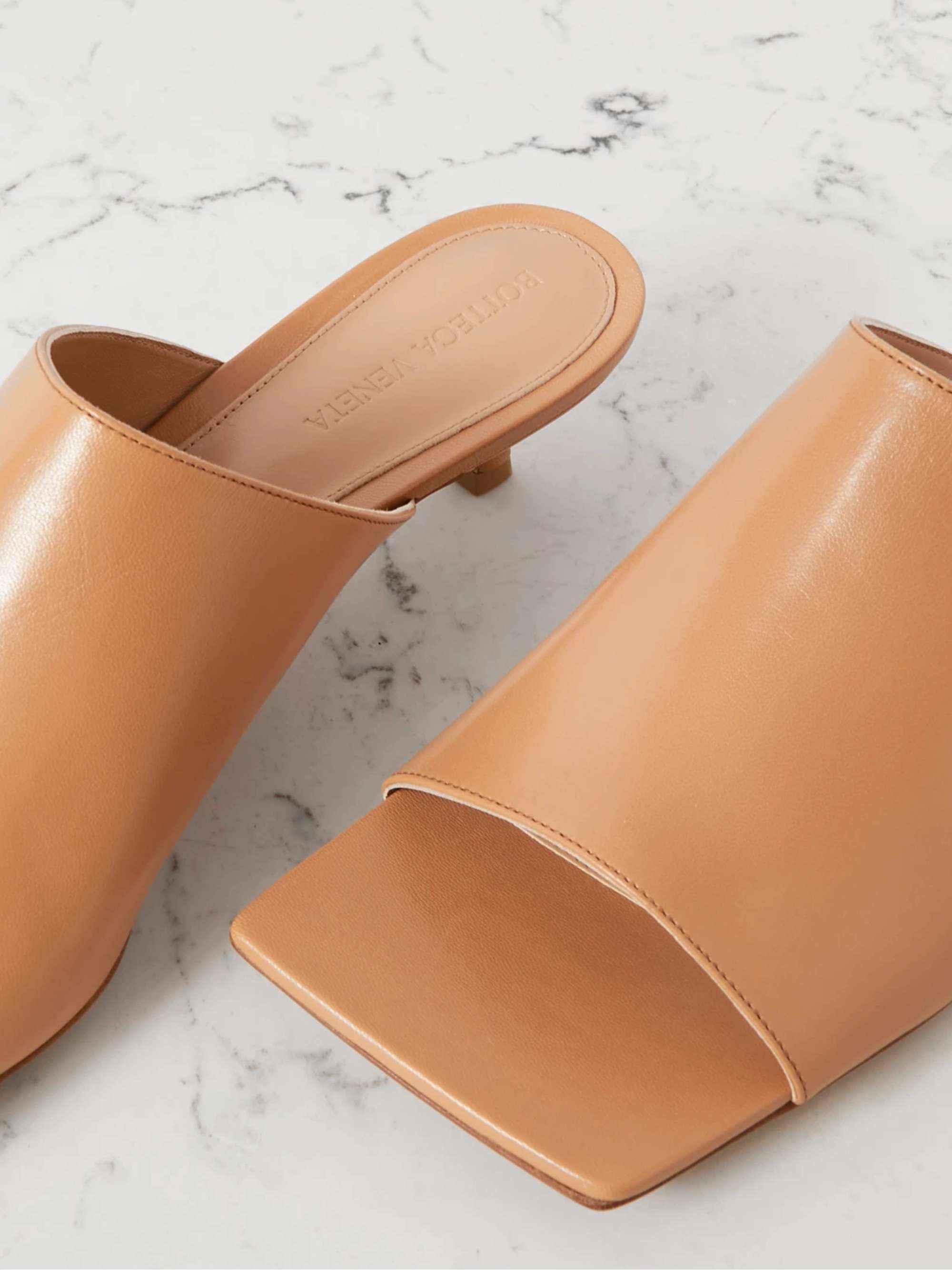Bottega veneta tan mules clearance