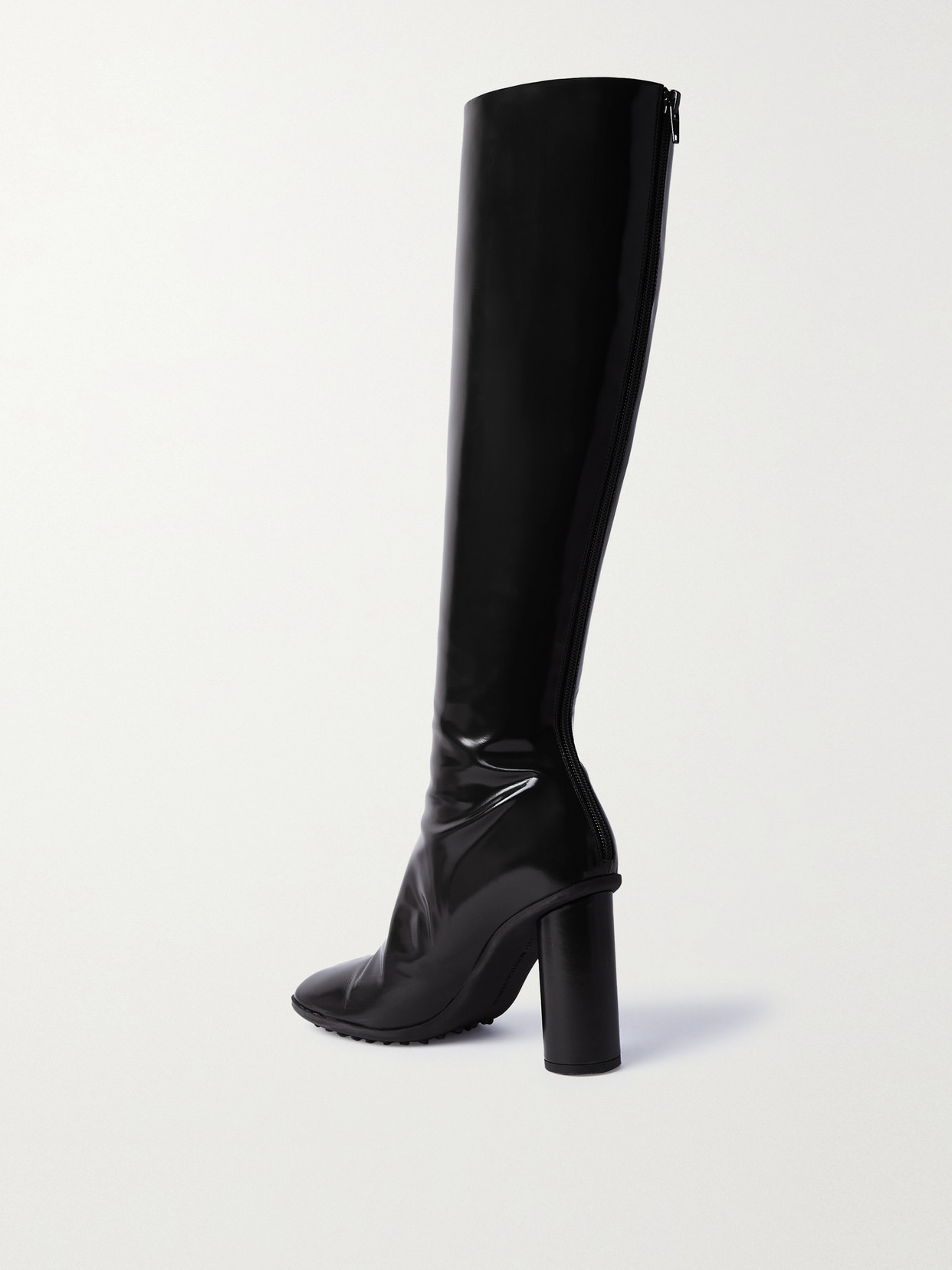 Shop Bottega Veneta Latex Knee Boots In Black