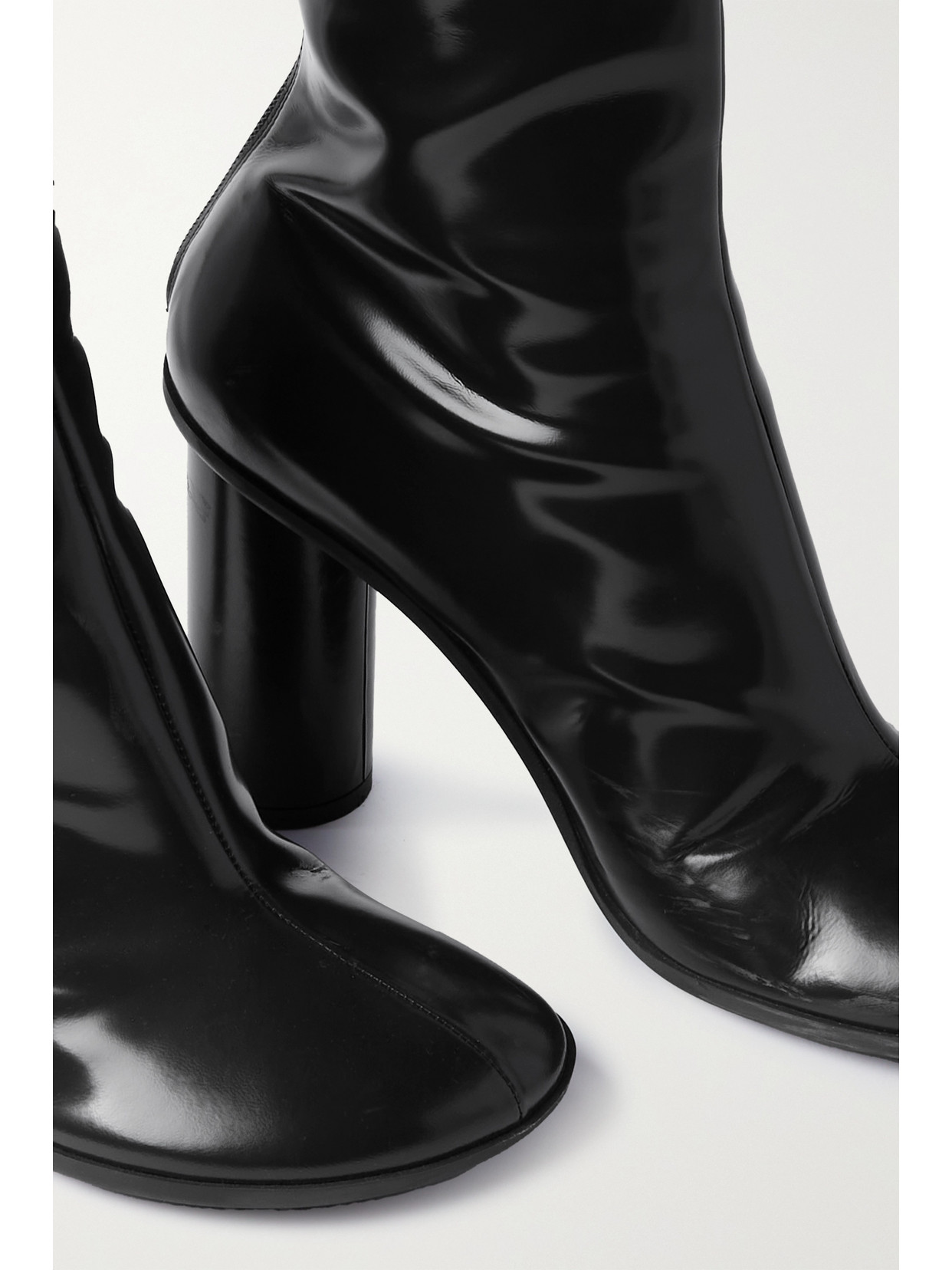 Shop Bottega Veneta Latex Knee Boots In Black