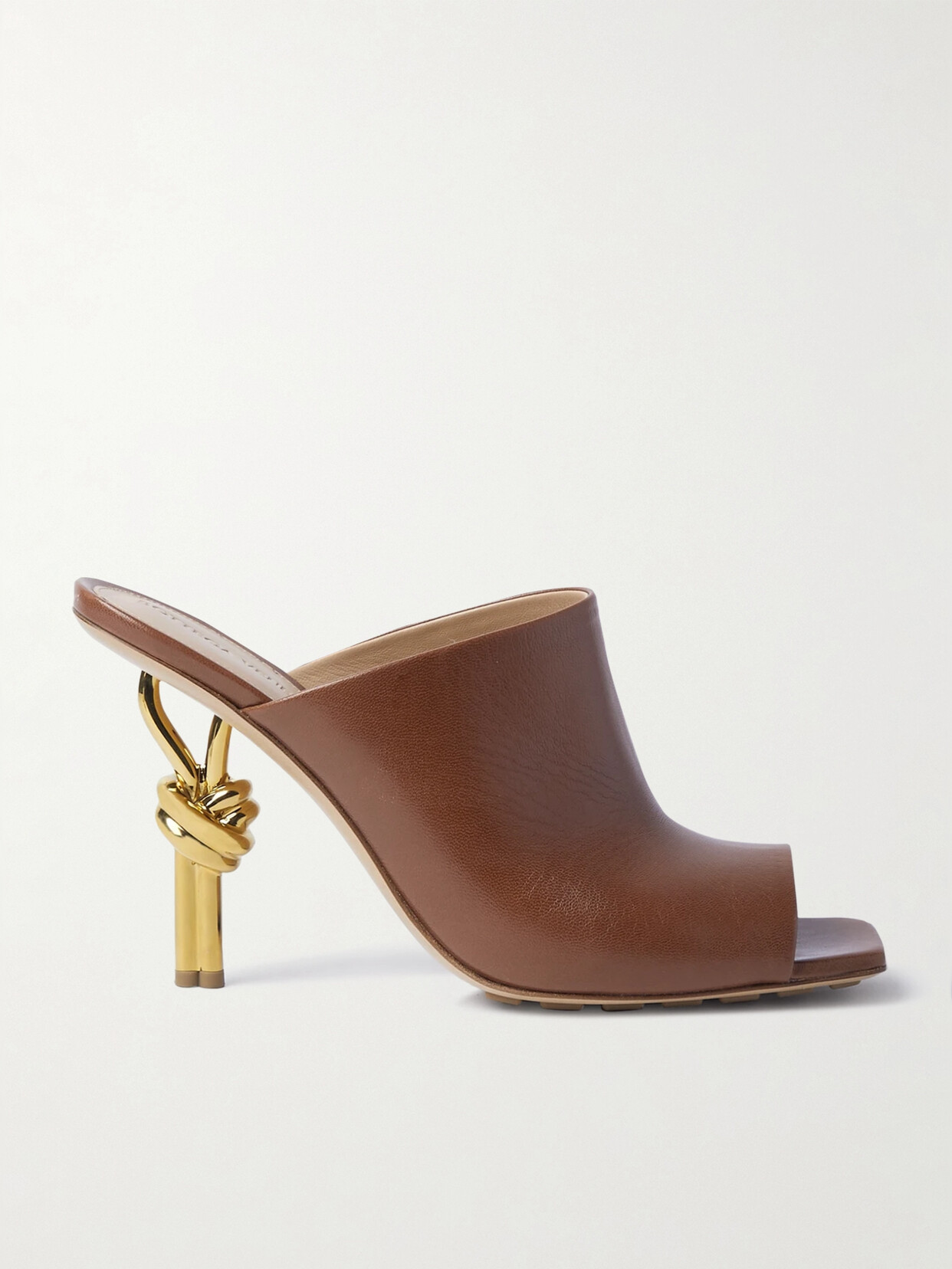 Bottega Veneta Grape Nappa Leather Knot Mules In Brown