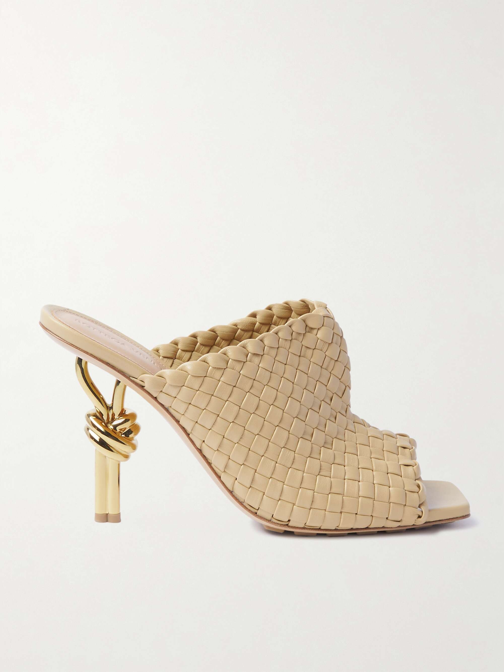 BOTTEGA VENETA Knot embellished intrecciato leather mules | NET-A-PORTER