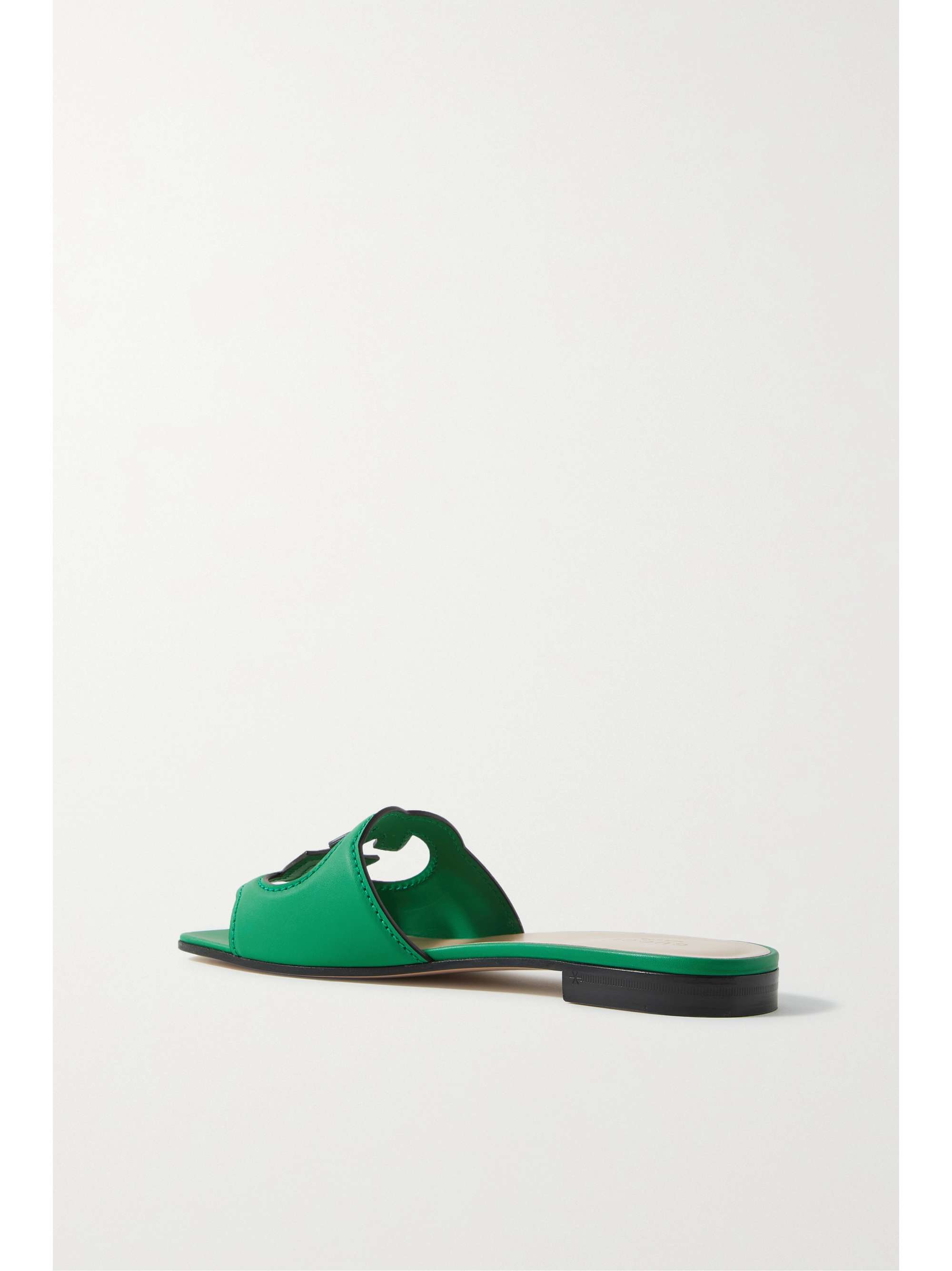 GUCCI Cutout leather slides NET A PORTER