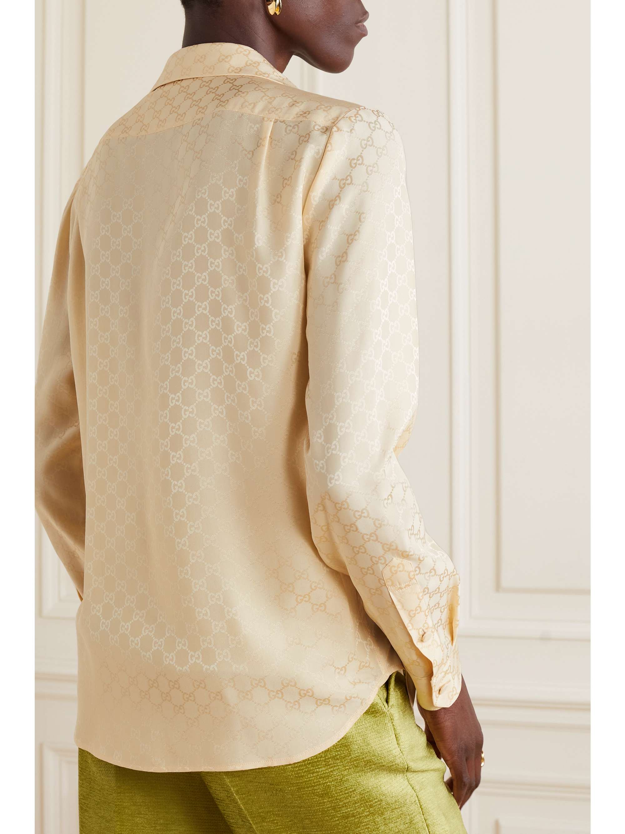 Crewneck Top In Silk Jacquard
