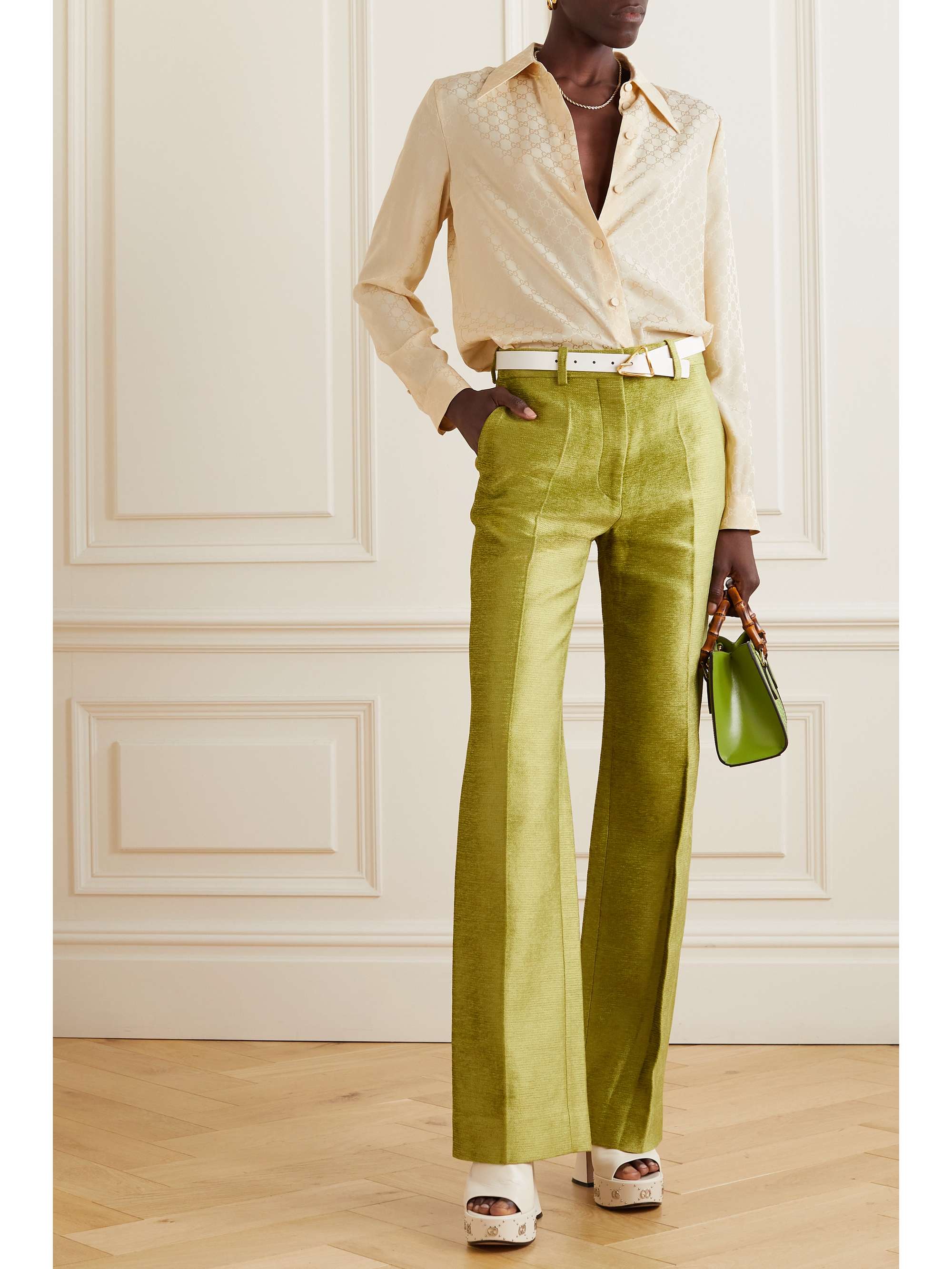 GUCCI Silk-jacquard shirt | NET-A-PORTER