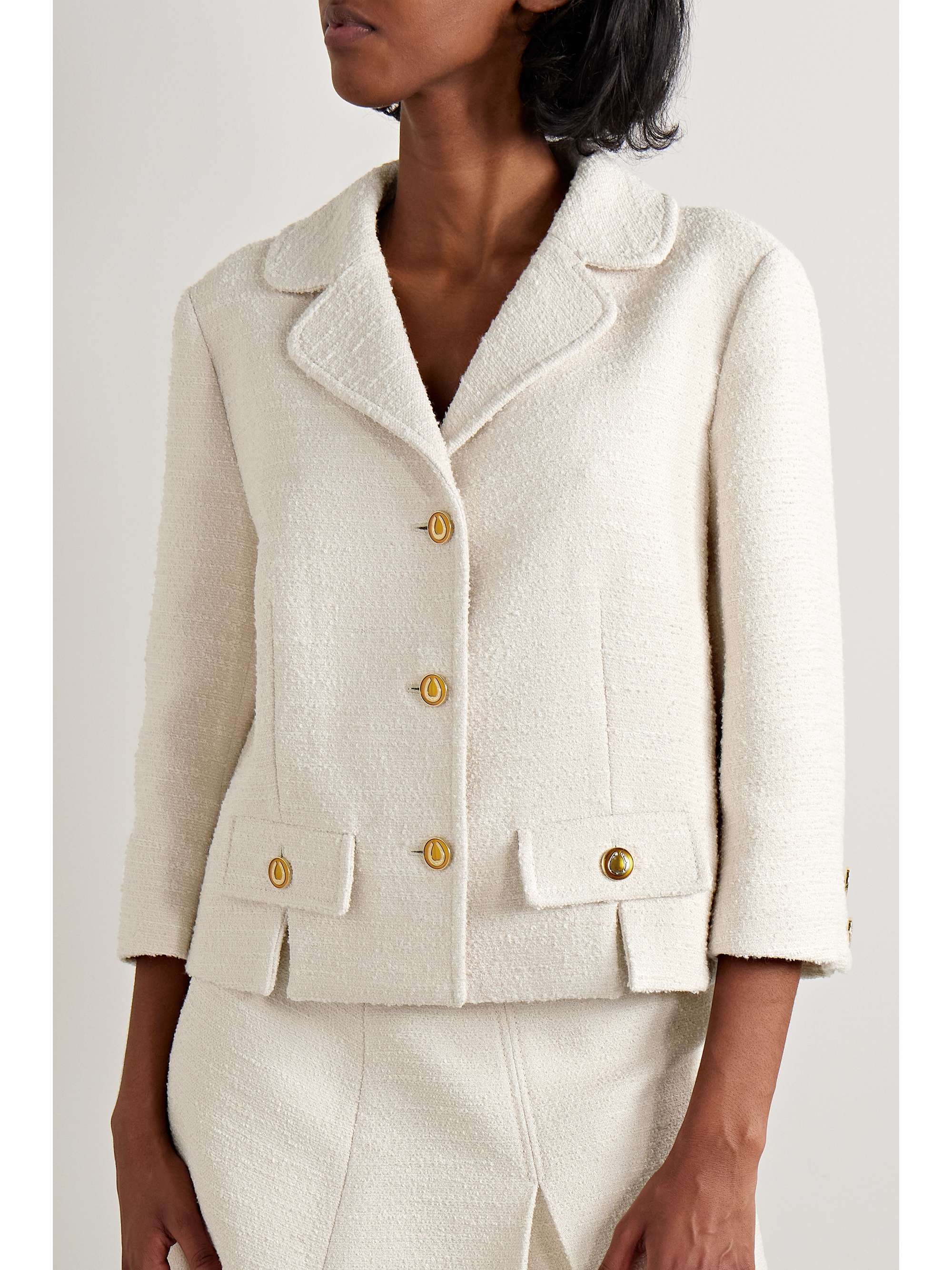 GUCCI Cropped bouclé jacket NETAPORTER