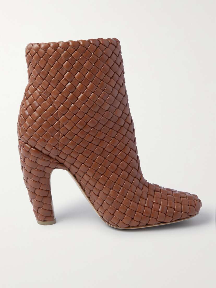 Bottega Veneta Mini Lido Intrecciato Leather Ankle Boots
