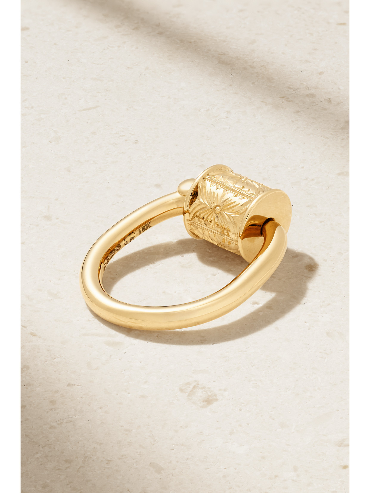 Shop Marla Aaron Trundle Lock 18-karat Gold Ring