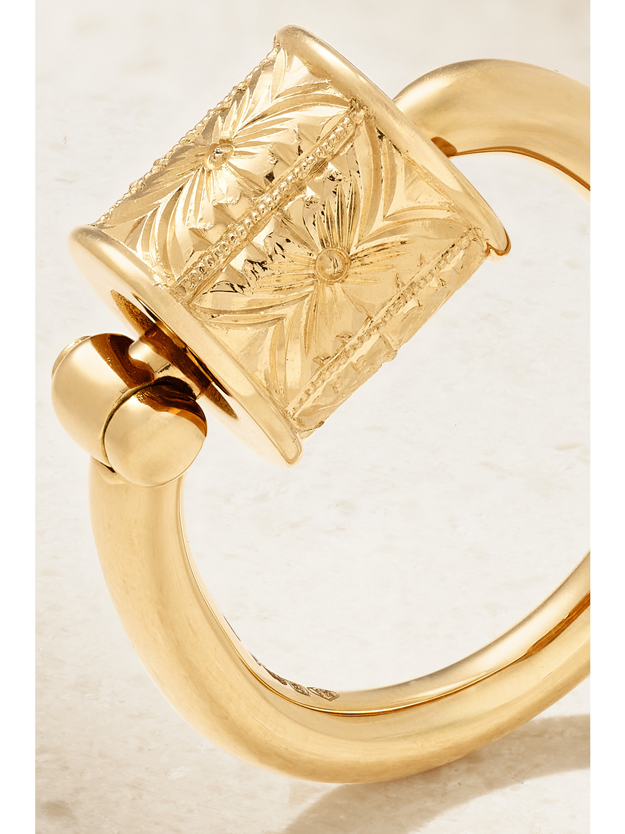 Shop Marla Aaron Trundle Lock 18-karat Gold Ring