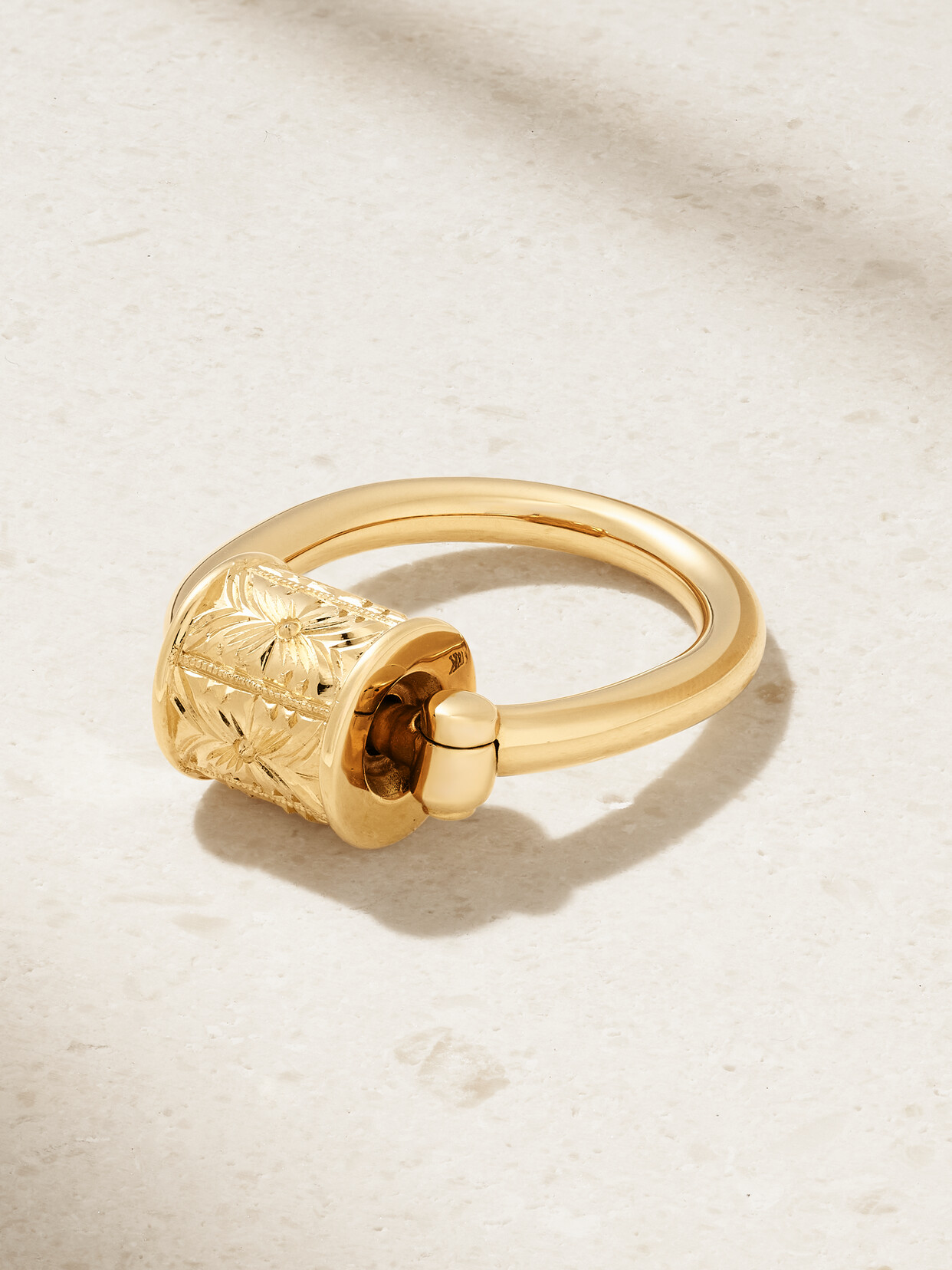 Marla Aaron - Trundle Lock 18-karat Gold Ring - 6