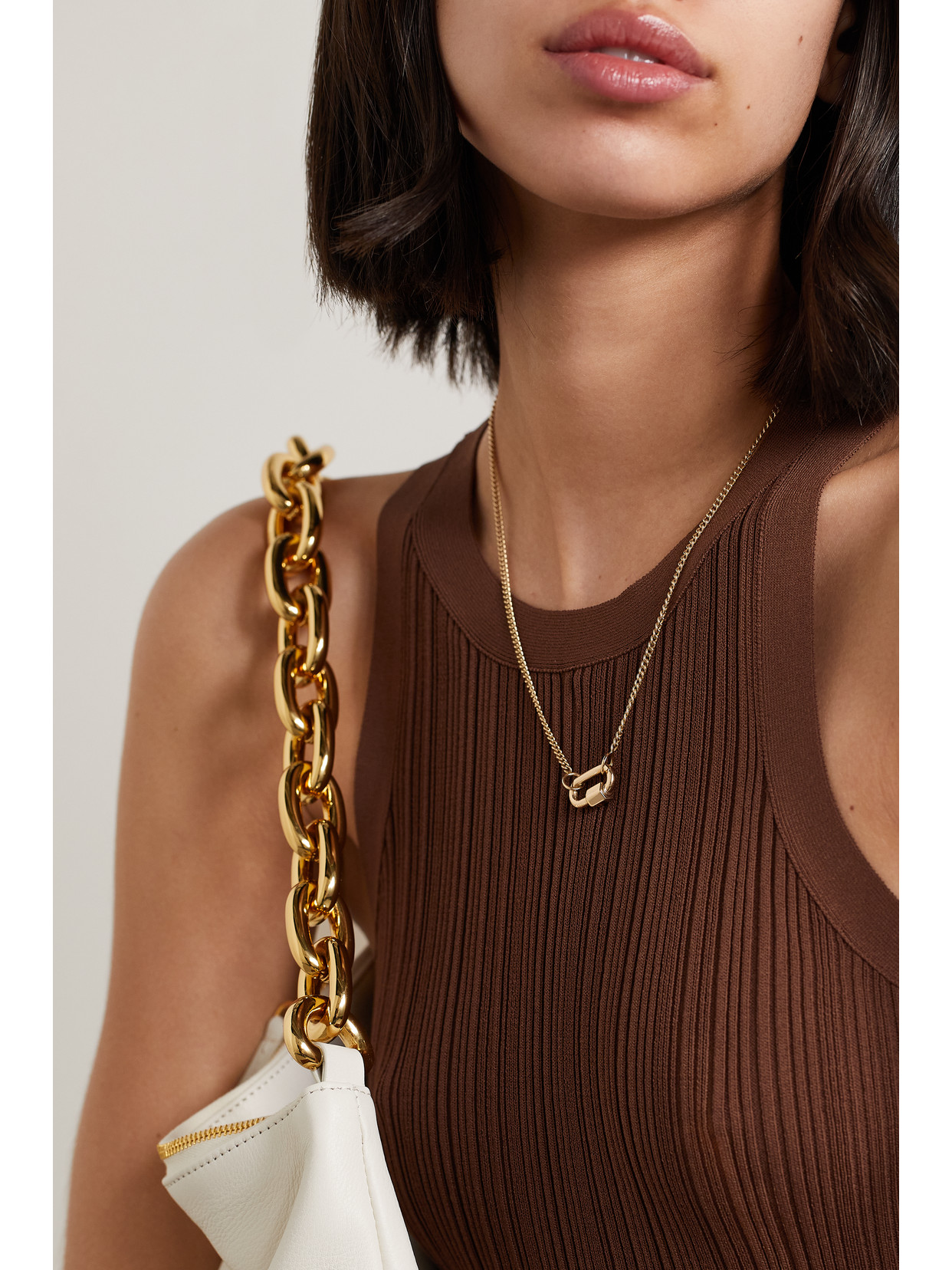 Shop Marla Aaron Chubby Baby Lock 14-karat Gold Necklace