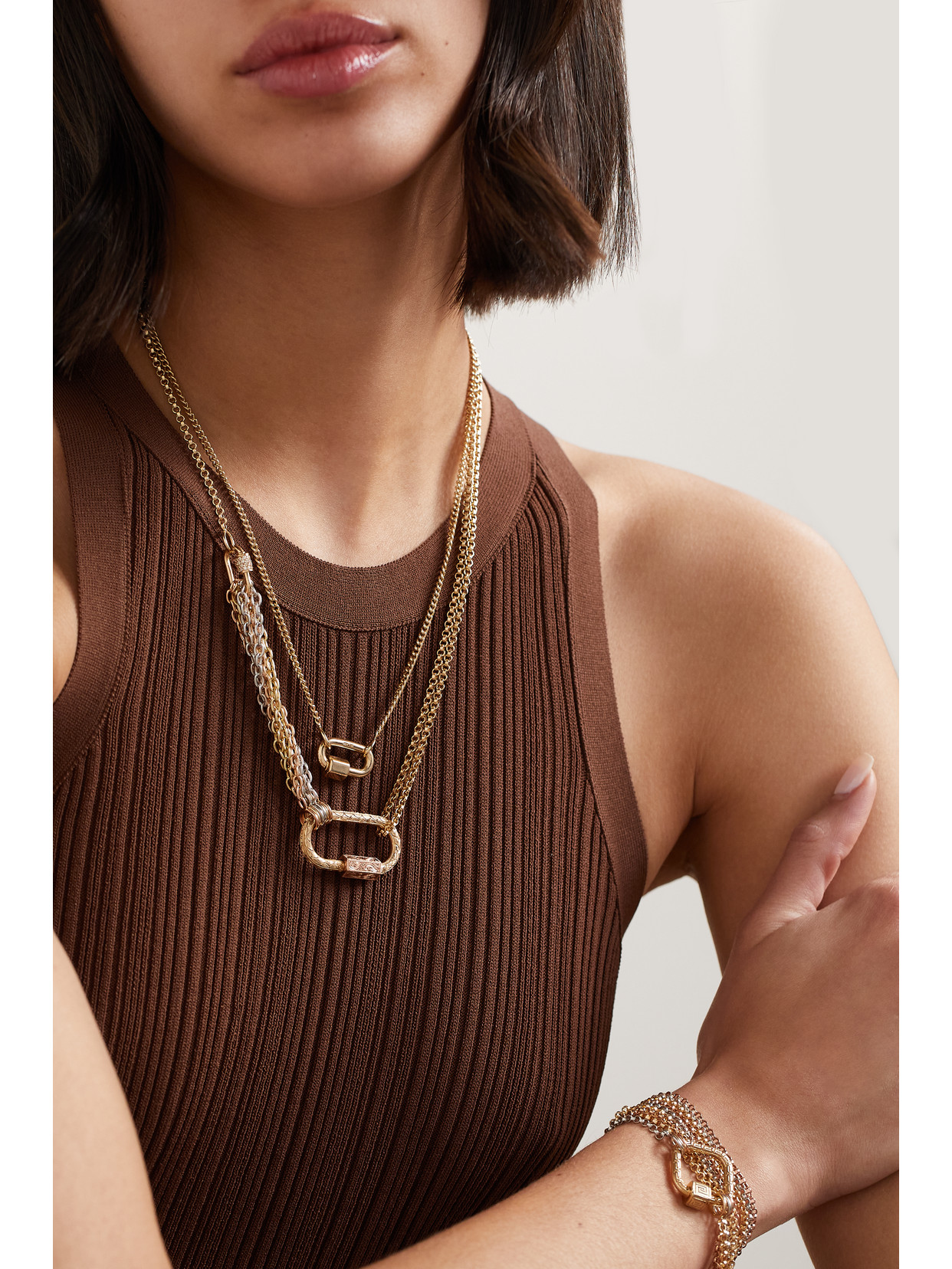Marla Aaron Chubby Baby Lock 14-karat Gold Necklace In Gold