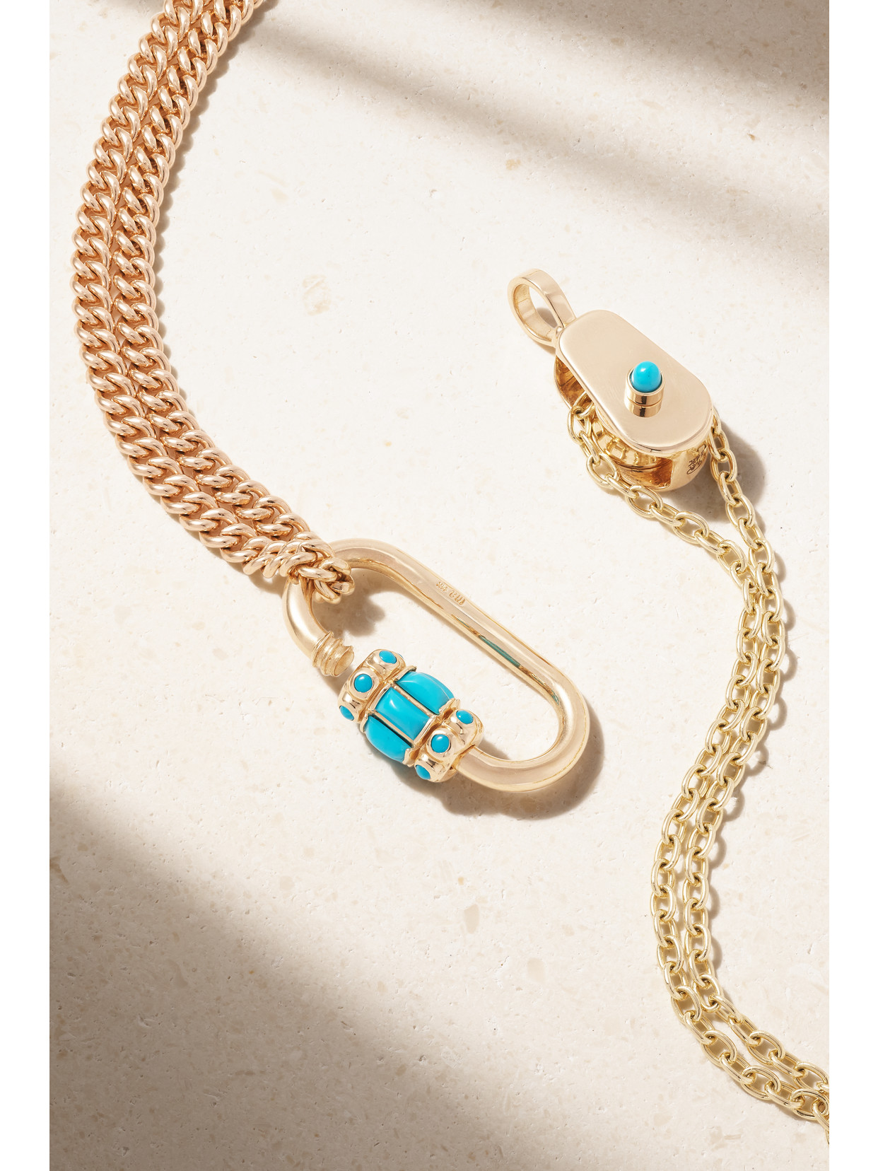 Shop Marla Aaron 14-karat Gold Turquoise Necklace