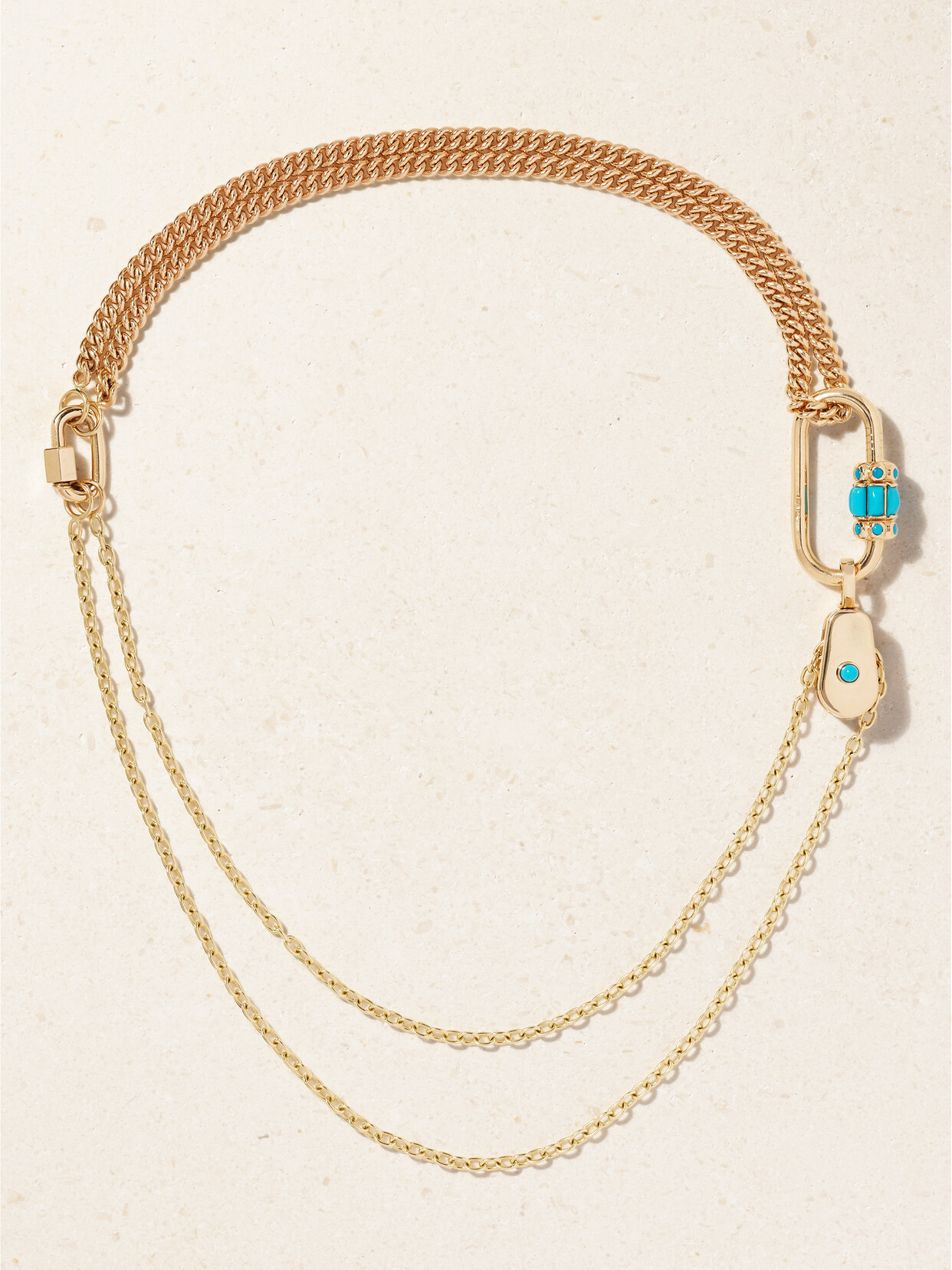 Marla Aaron 14-karat Gold Turquoise Necklace