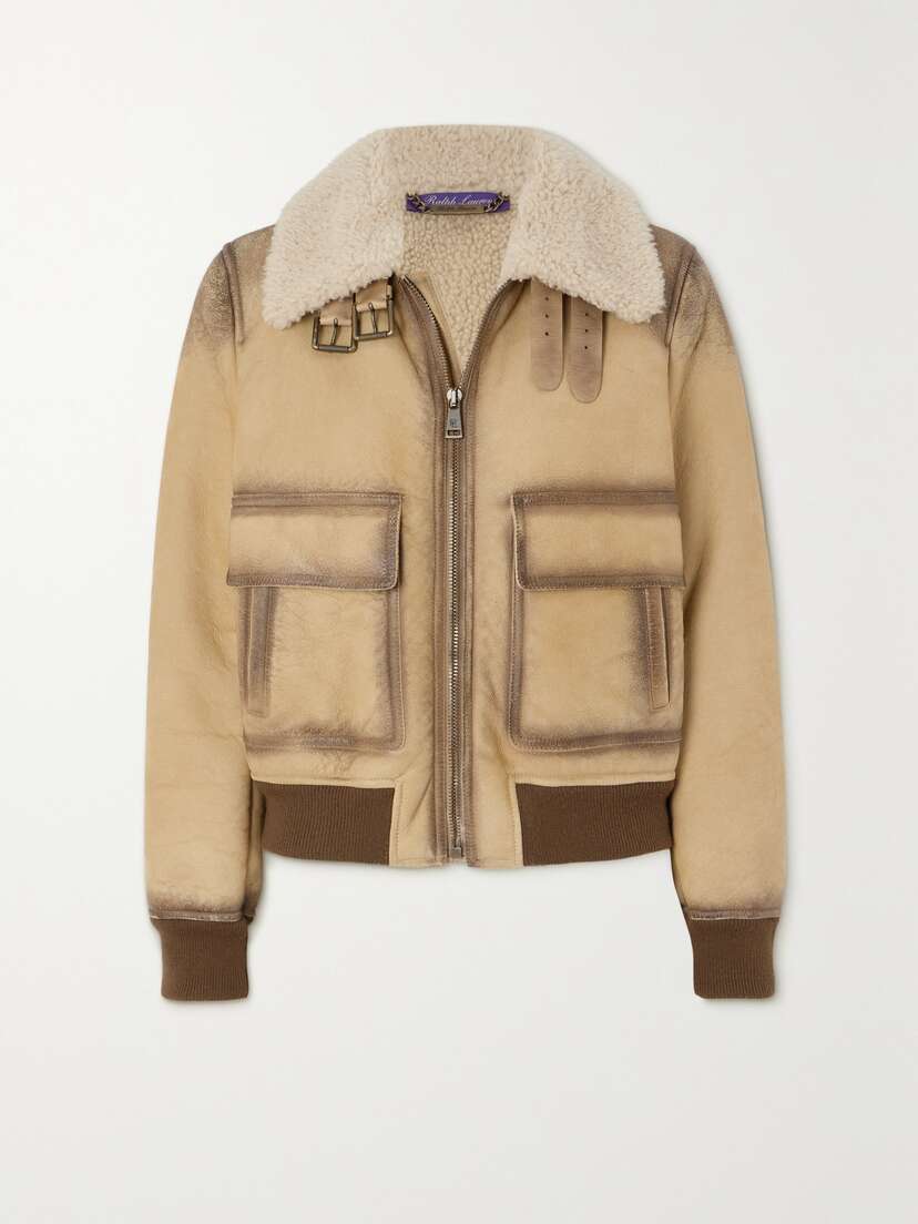 Ralph Lauren Collection Ilyssa Shearling Bomber Jacket