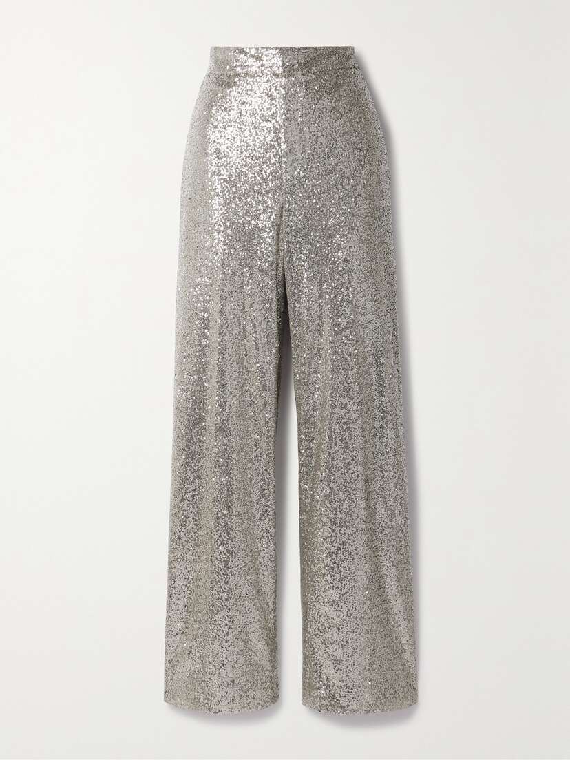 Ralph Lauren Collection Welles Sequined Tulle Wide-leg Pants