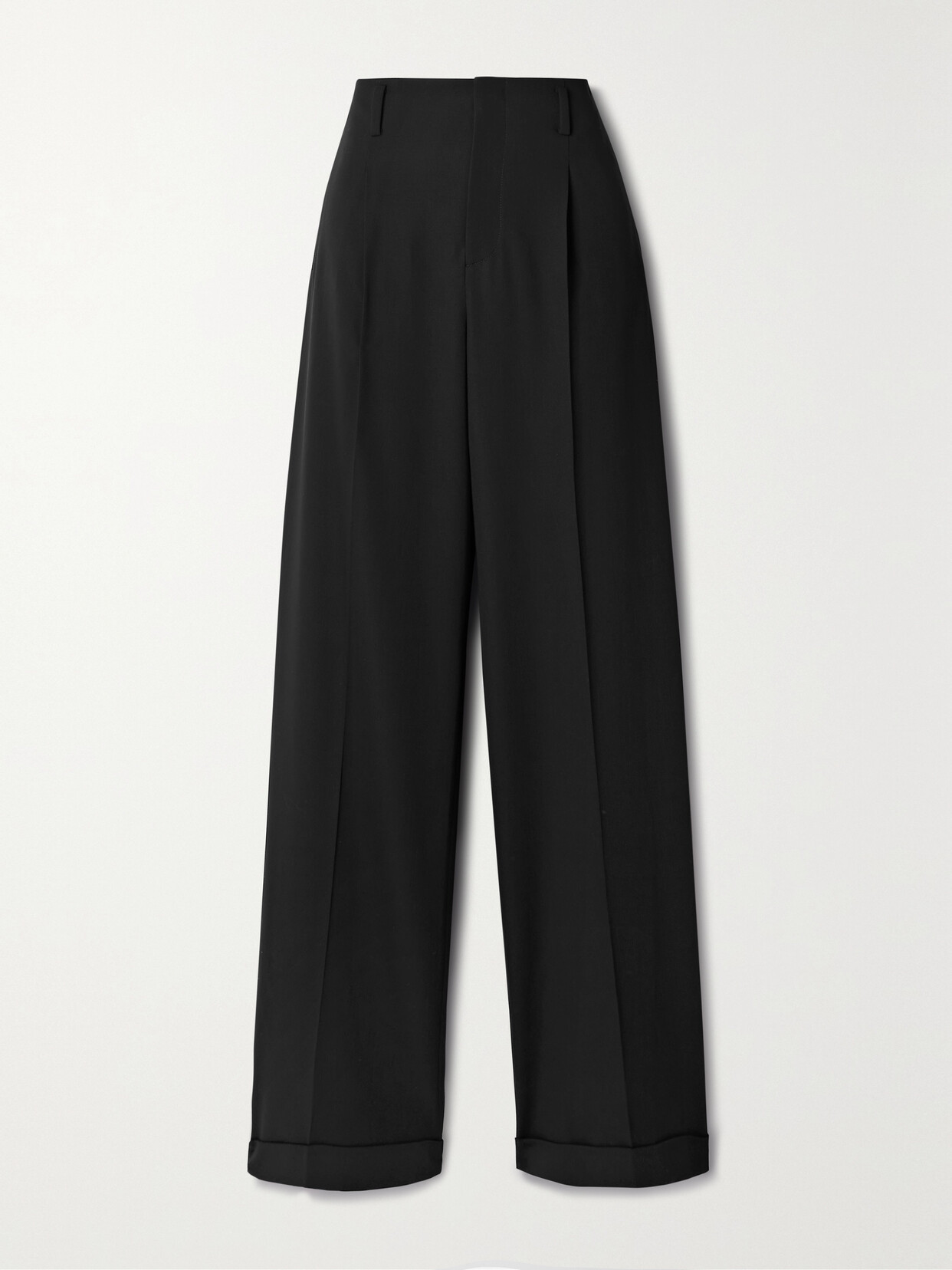Ralph Lauren Collection Acklie Pleated Wool-twill Straight-leg Pants - Black