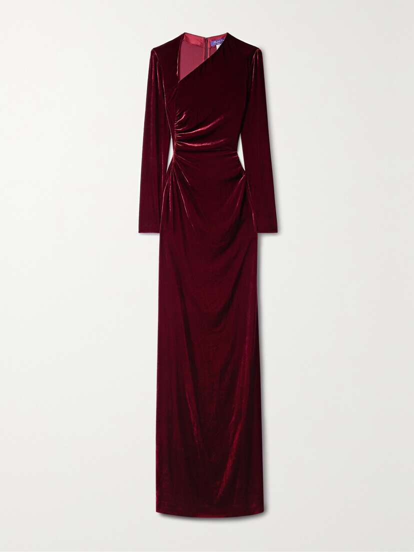 Ralph Lauren Collection Kinslee Ruched Velvet Gown