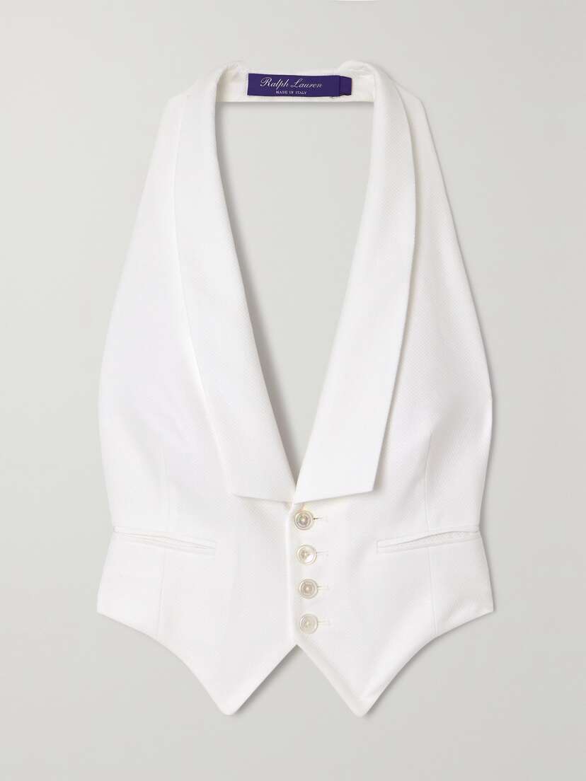 Ralph Lauren Collection Cadie Halterneck Textured-cotton Vest