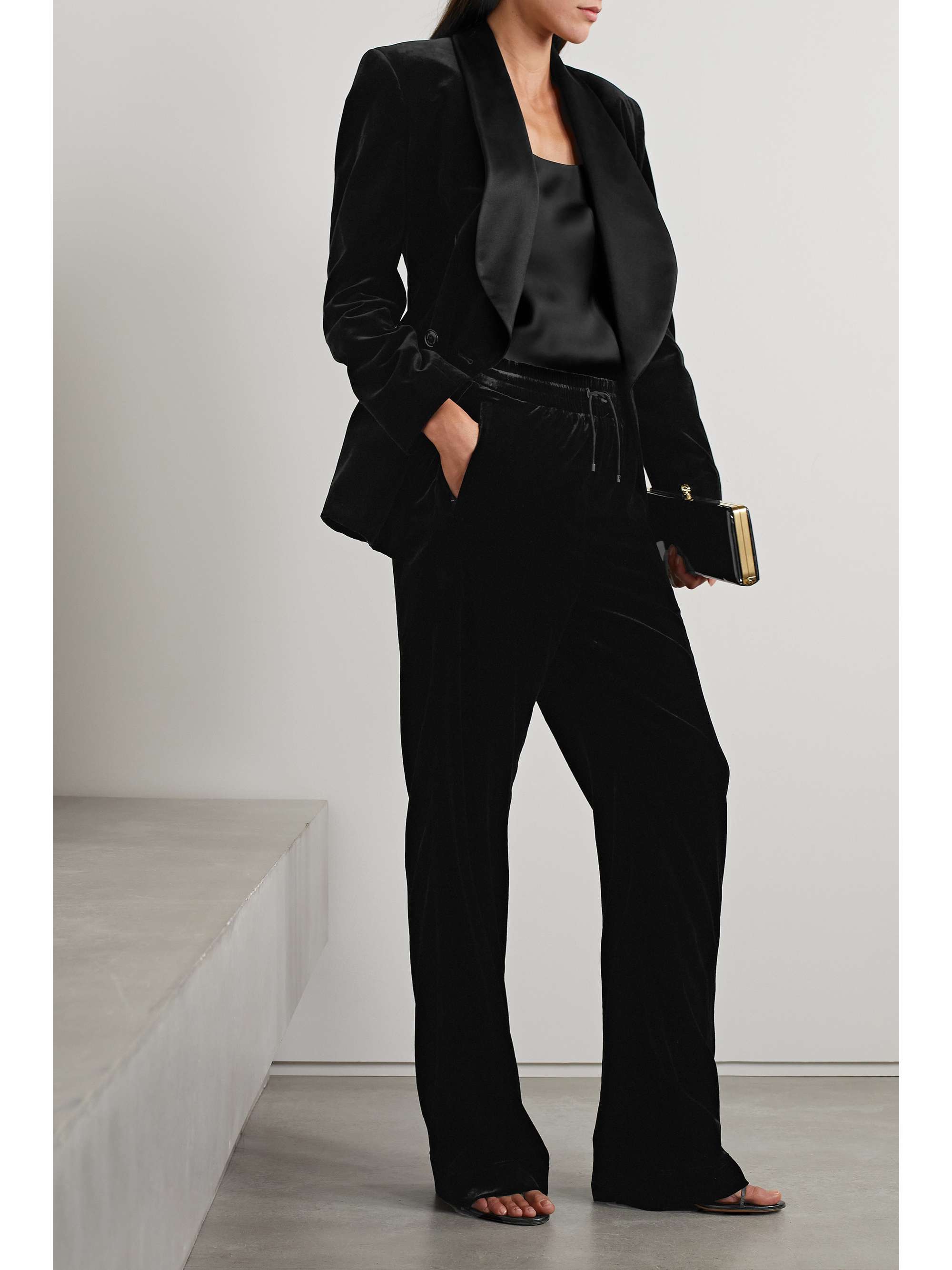 RALPH LAUREN COLLECTION Velvet straight-leg pants