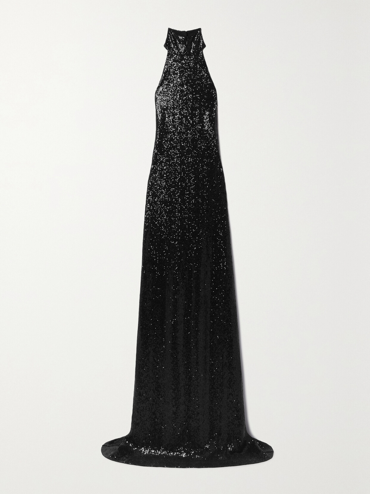 Ralph Lauren Collection - Crystal-embellished Sequined Stretch-mesh Halterneck Gown - Black