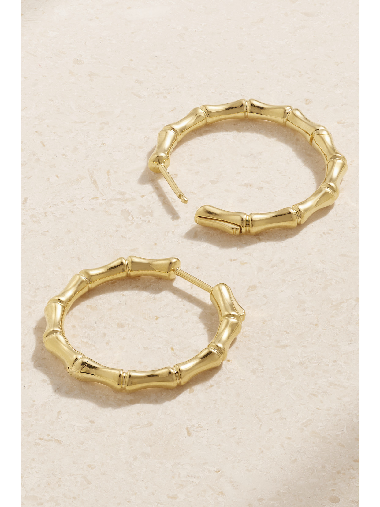 Shop Anita Ko Bamboo 18-karat Gold Hoop Earrings