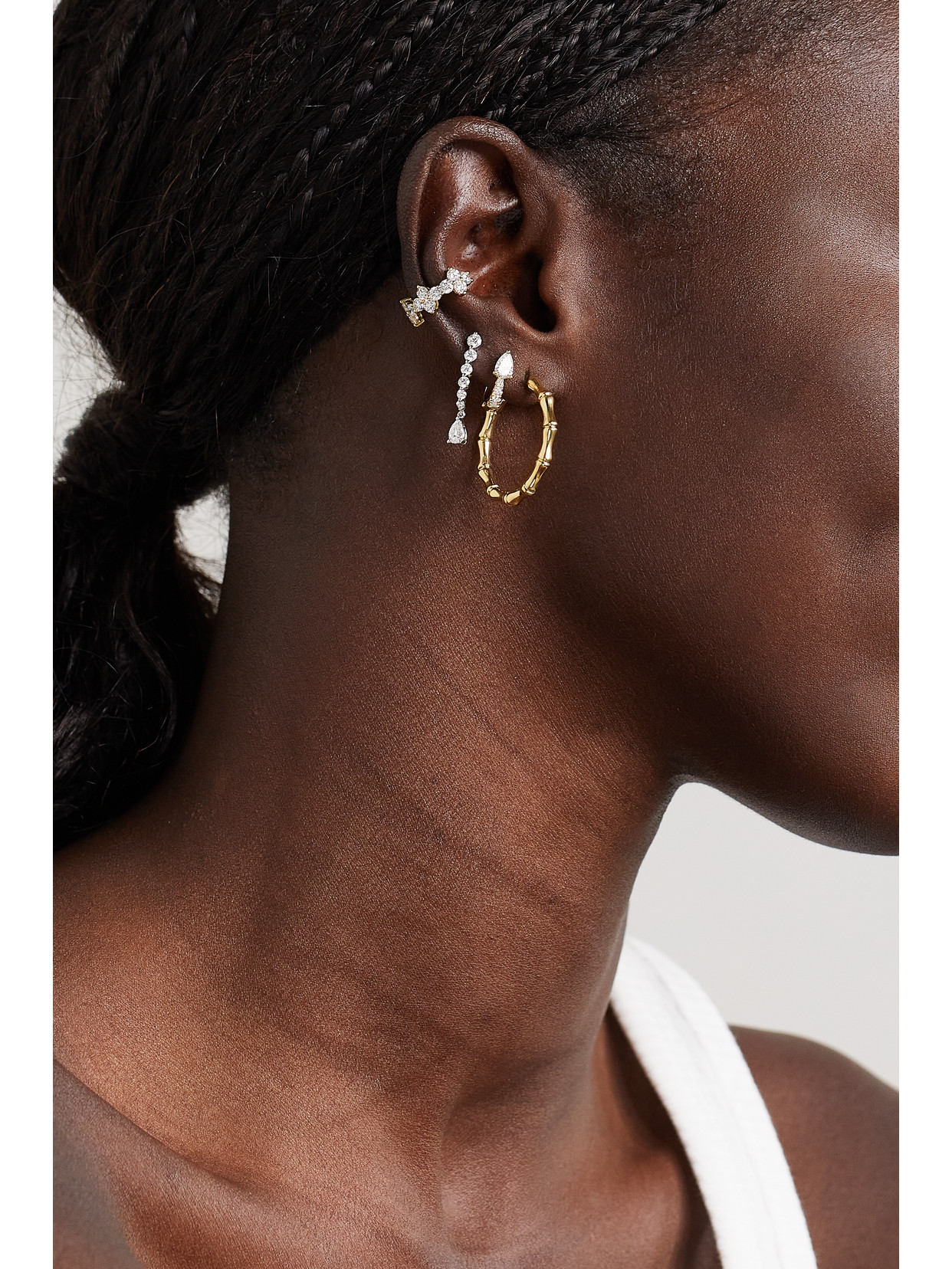 Anita Ko Bamboo 18-karat Gold Hoop Earrings In Gold