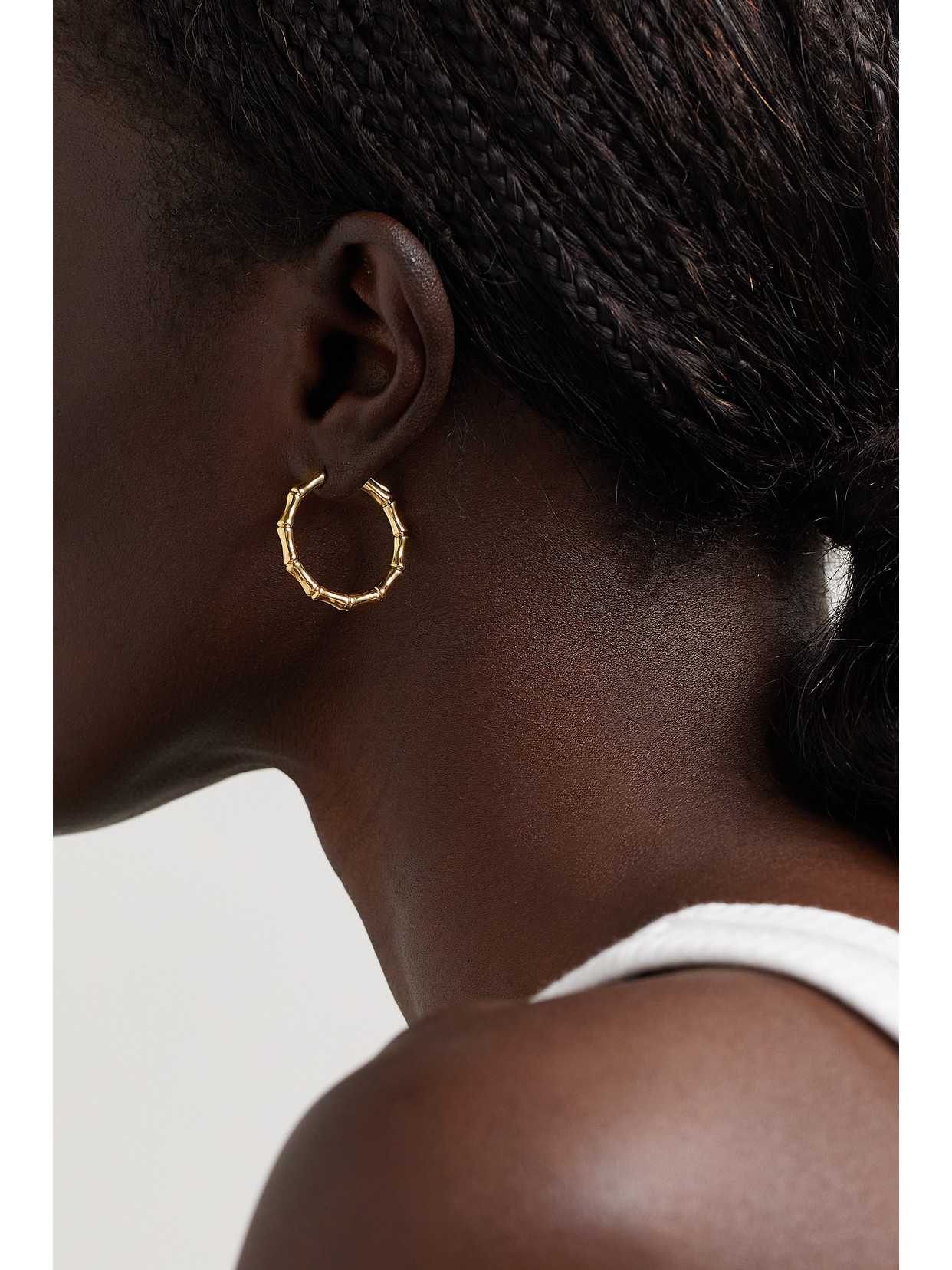 Shop Anita Ko Bamboo 18-karat Gold Hoop Earrings