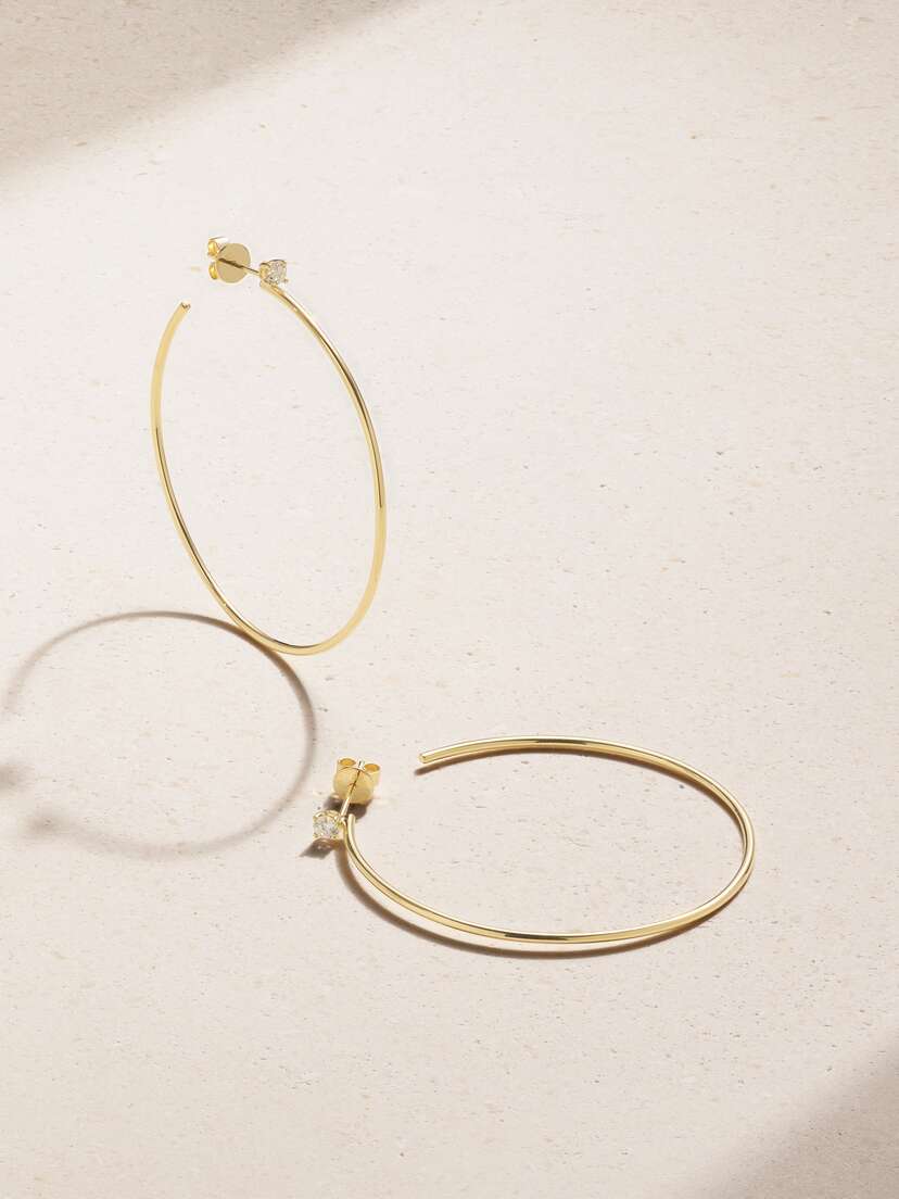 Anita Ko 18-karat Gold Diamond Hoop Earrings