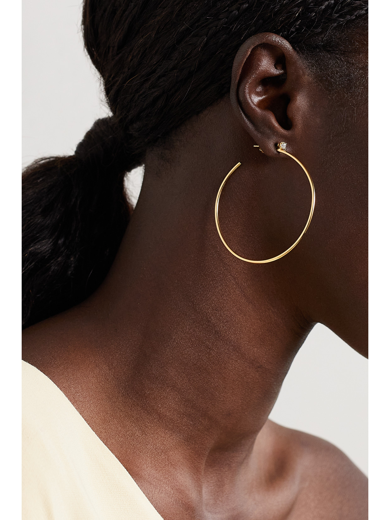 Shop Anita Ko 18-karat Gold Diamond Hoop Earrings