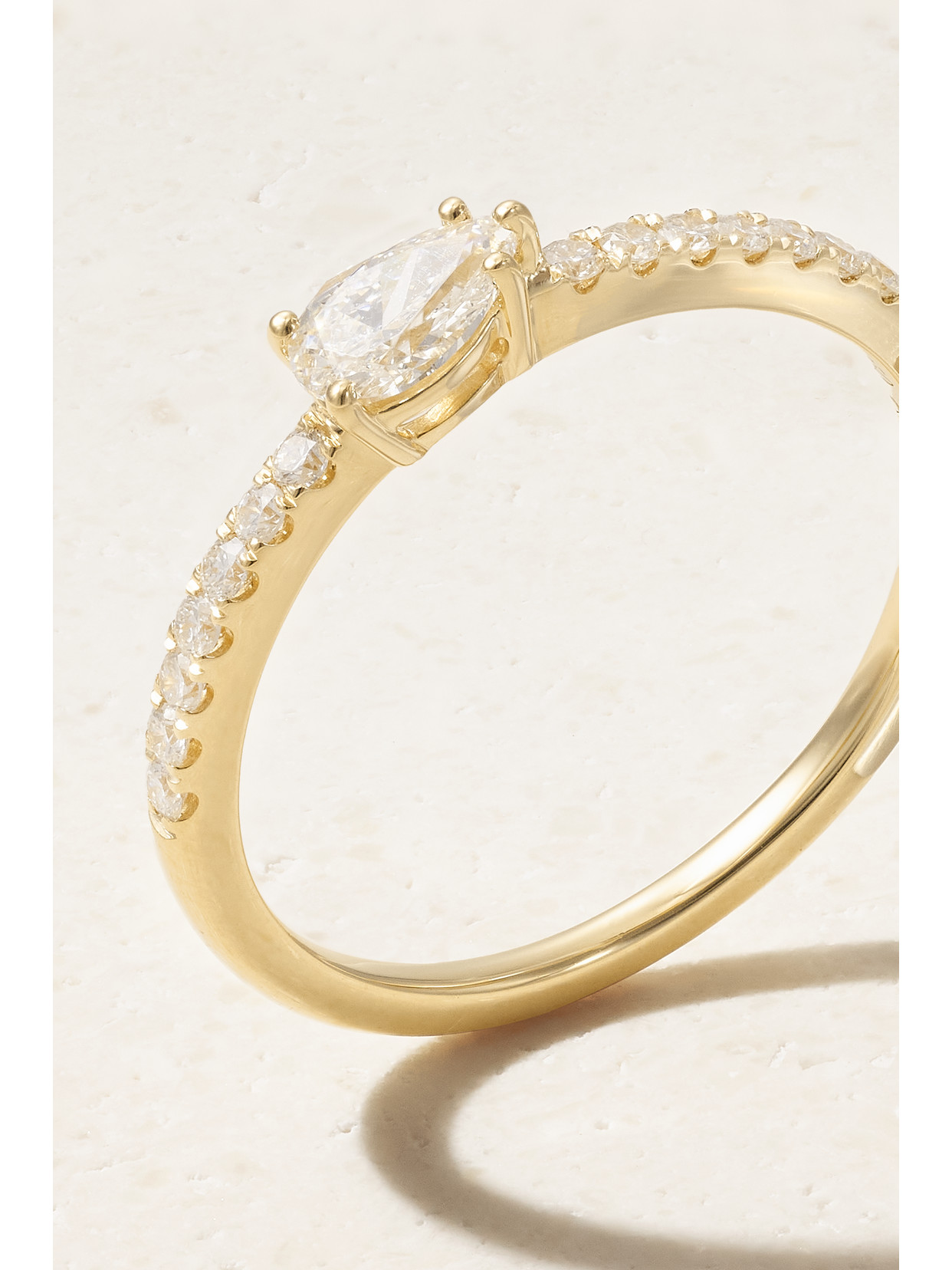 Anita Ko Sideways Pear 18-karat Gold Diamond Ring In Gold