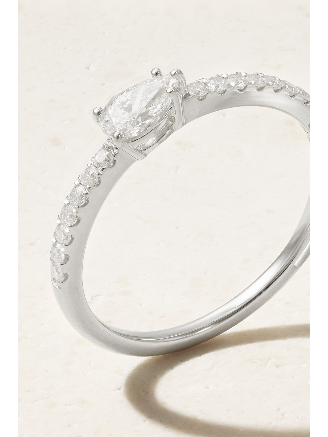 Anita Ko Sideways Pear 18-karat White Gold Diamond Ring In Gold