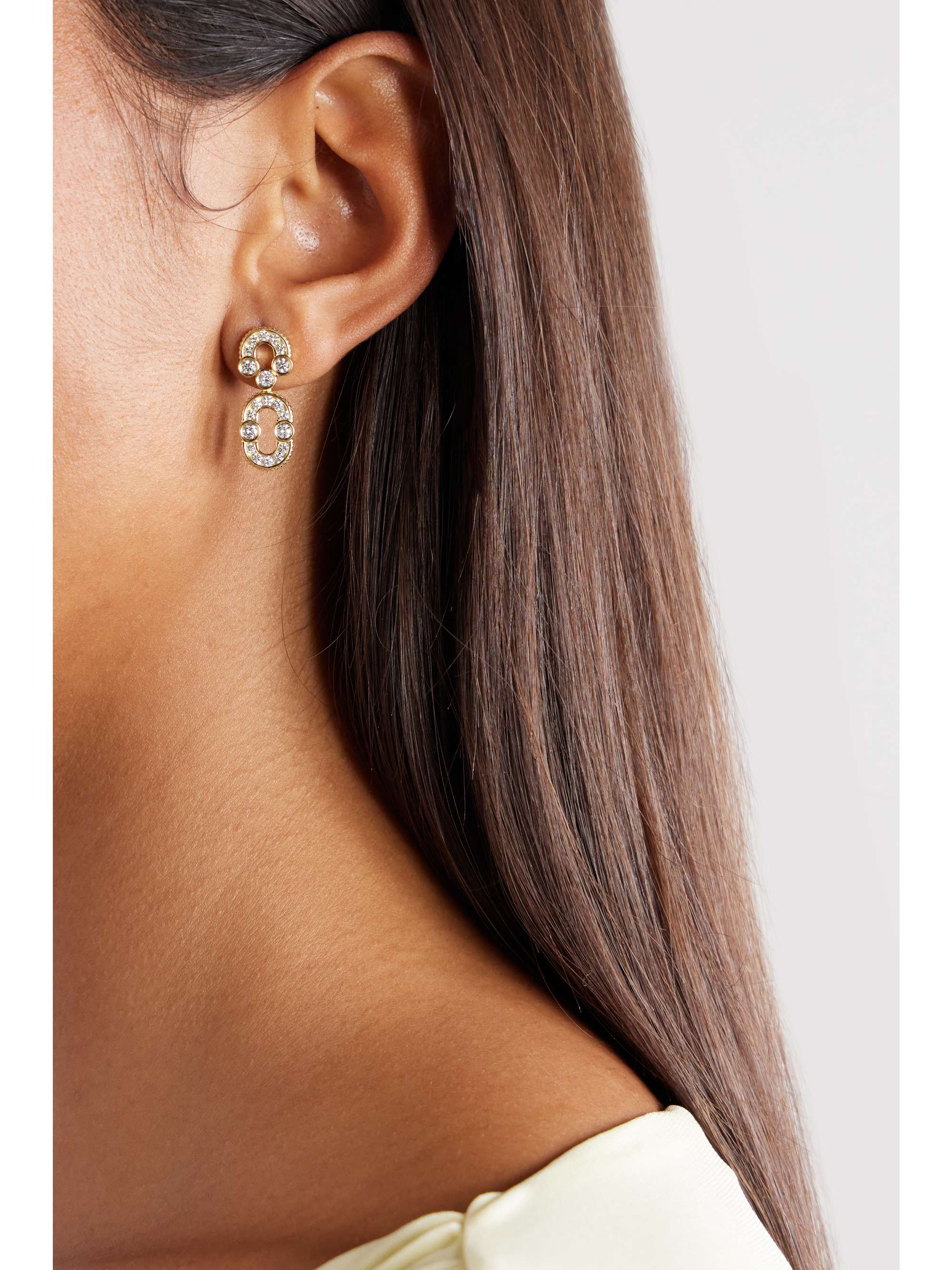 VILTIER + NET SUSTAIN Magnetic Solo 18-karat gold diamond earrings
