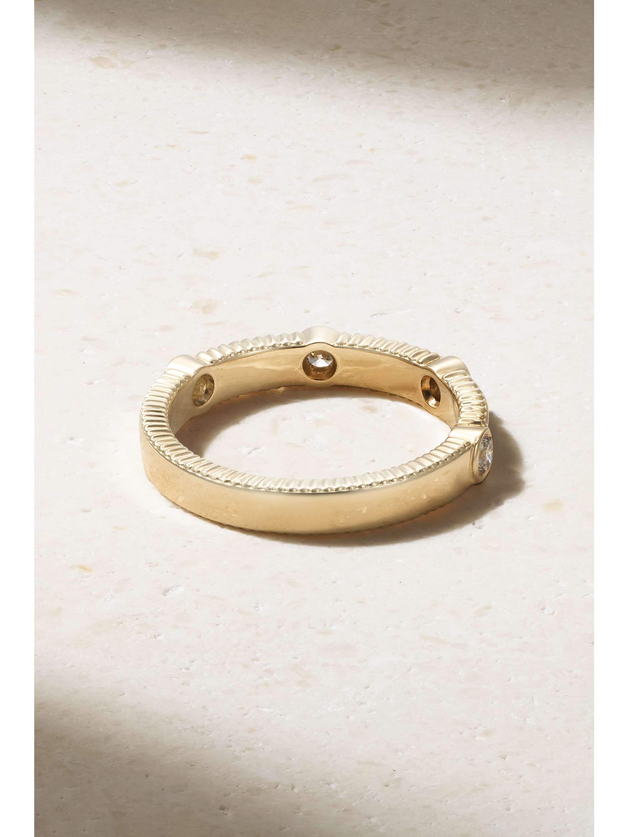 VILTIER Rayon 18-karat gold, diamond and malachite ring