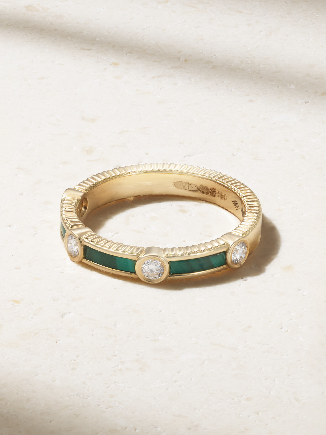 Viltier - Rayon 18-karat Gold, Malachite And Diamond Ring - 51