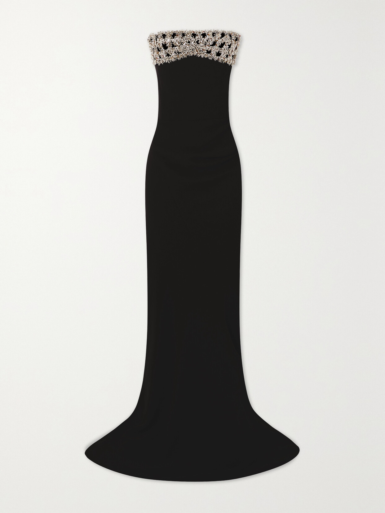 Maticevski Justice Strapless Embellished Crepe Gown In Black Crystalise