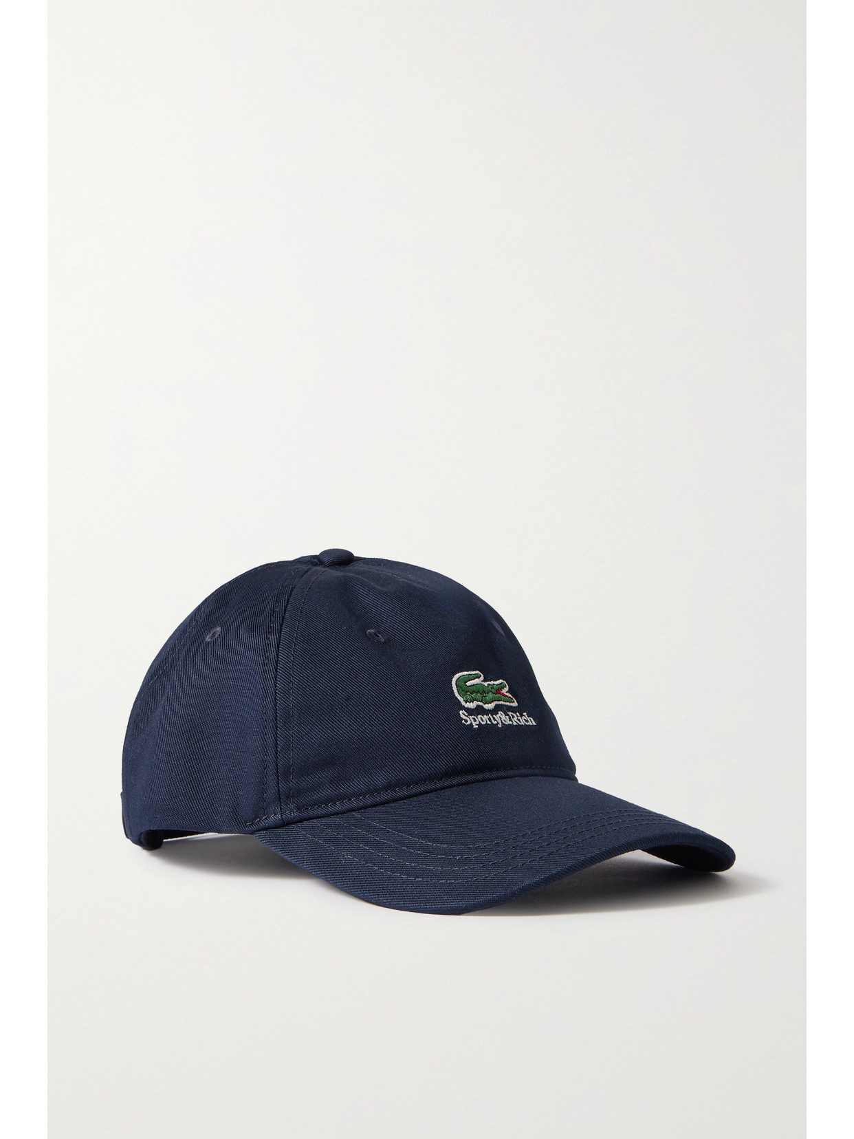 Sporty & Rich + Lacoste erif Embroidered Cotton-twill Baseball Cap