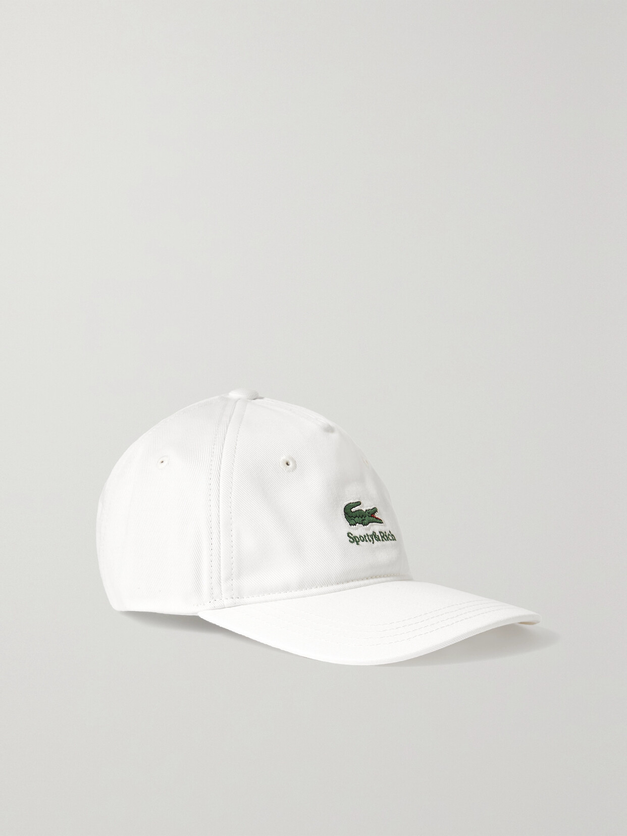 Sporty & Rich + Lacoste erif Embroidered Cotton-twill Baseball Cap