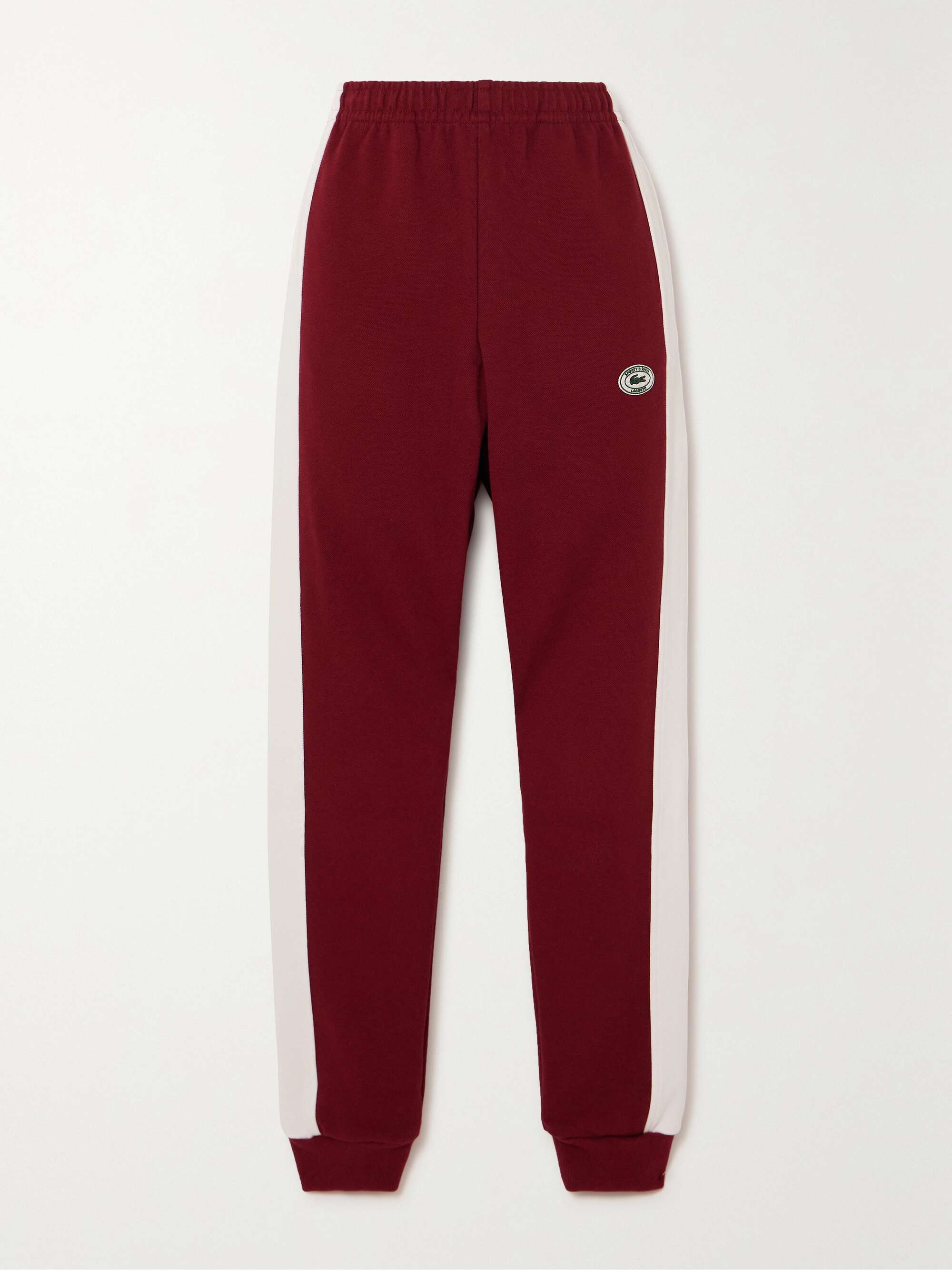 SPORTY & RICH + Lacoste striped cotton-blend piqué track pants | NET-A ...