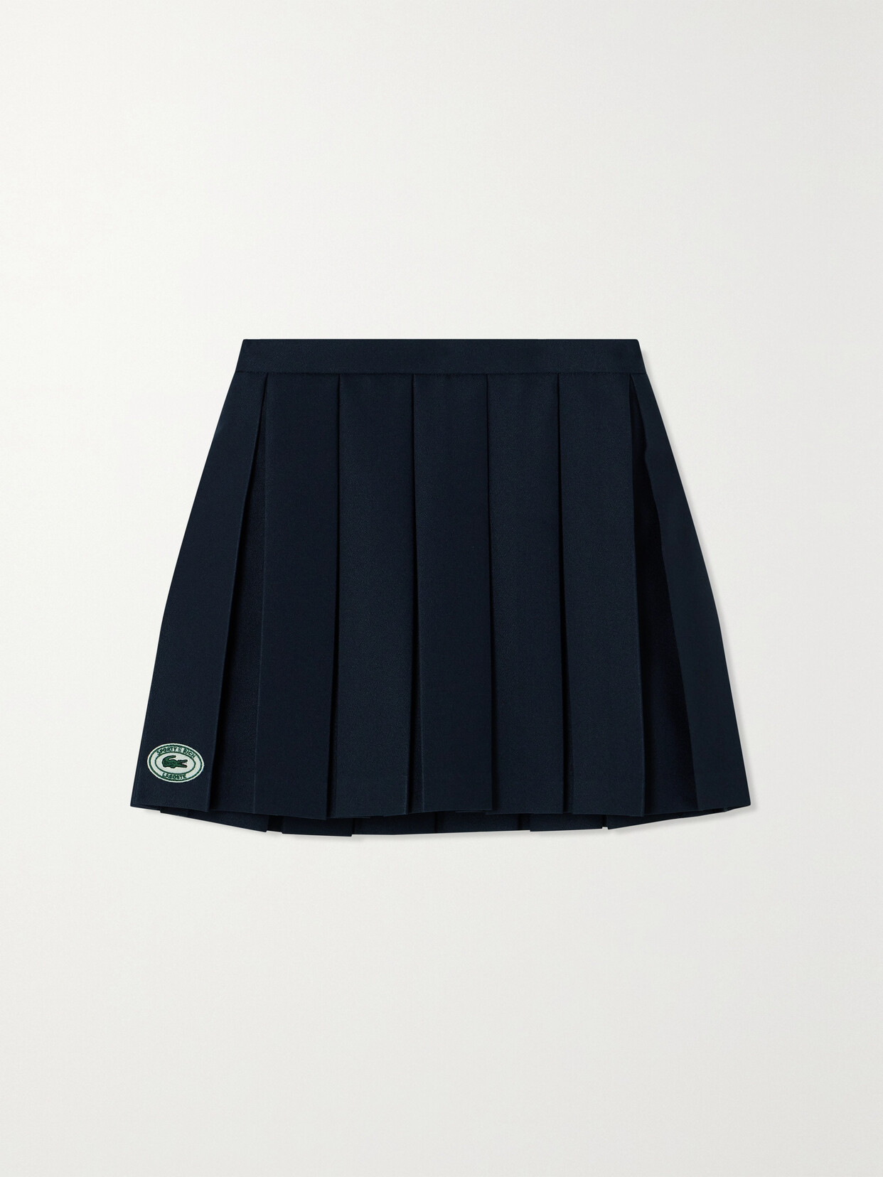 Sporty & Rich - + Lacoste Appliquéd Pleated Twill Tennis Skirt - Blue