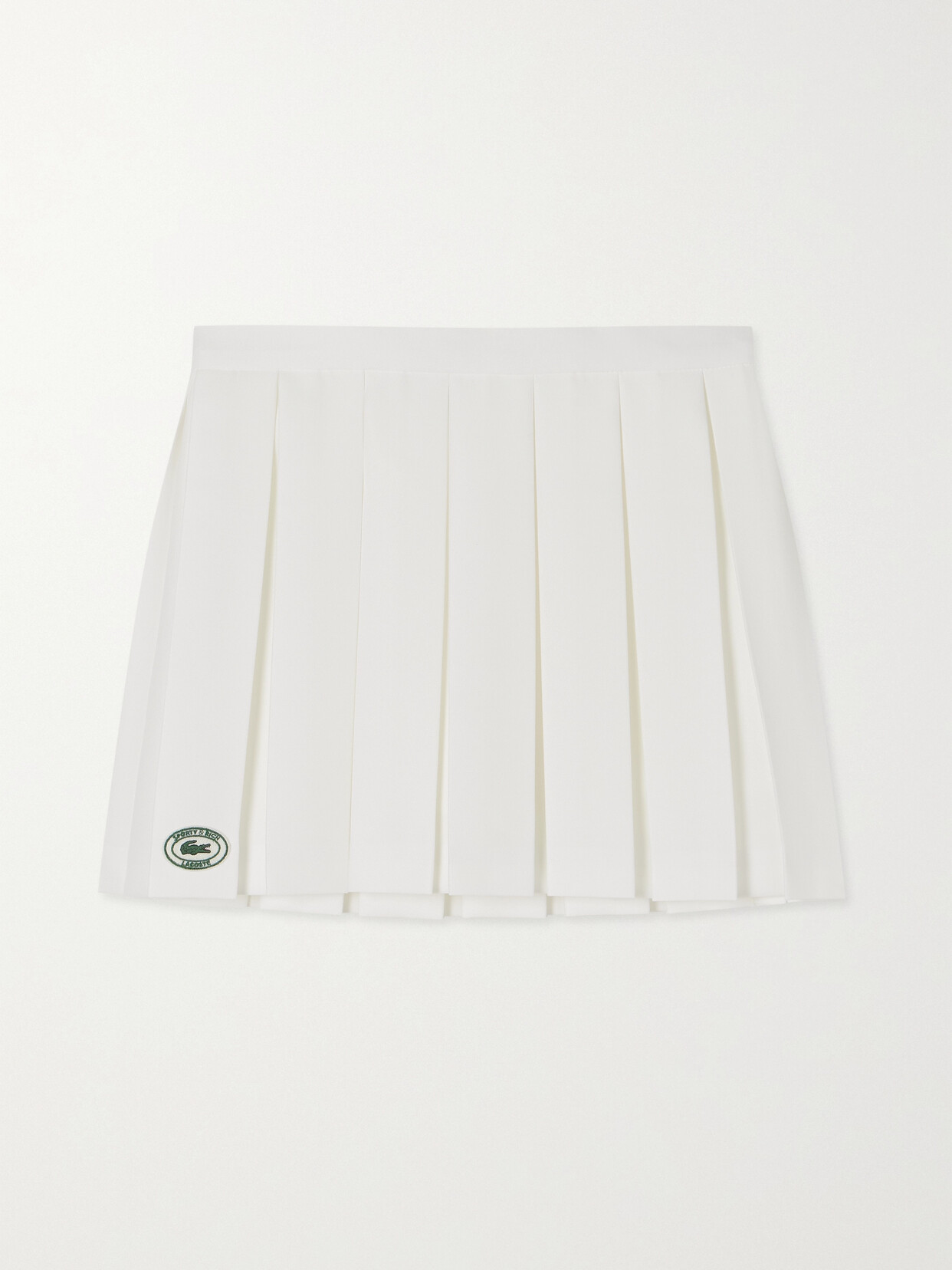 Sporty & Rich - + Lacoste Appliquéd Pleated Twill Tennis Skirt - White