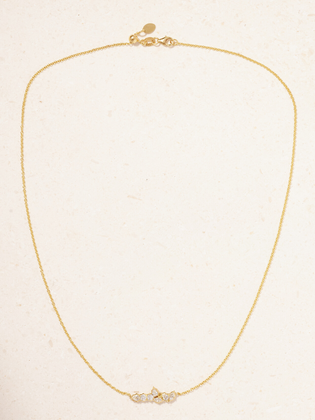 Jade Trau Posey Bar 18-karat  Diamond Necklace