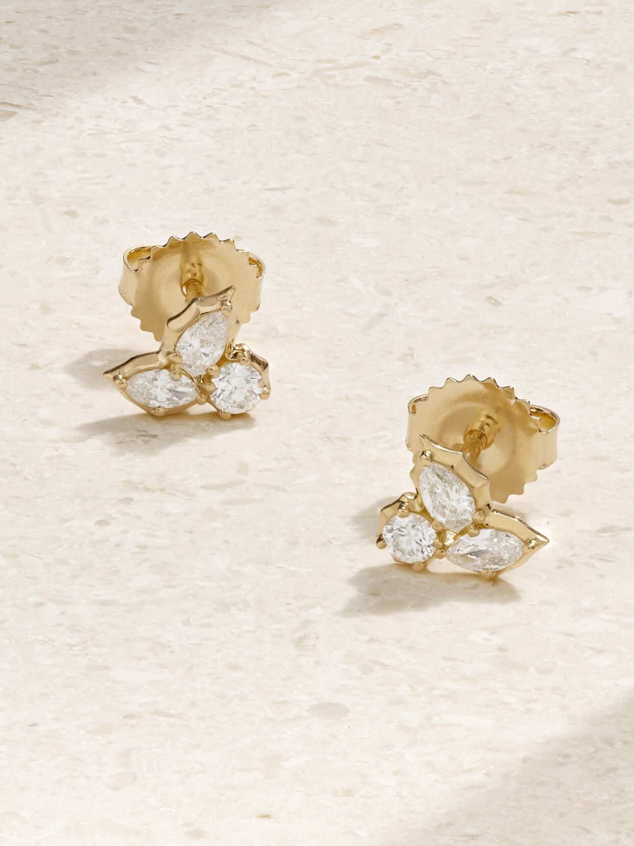 Jade Trau Posey Cluster 18-karat  Diamond Earrings