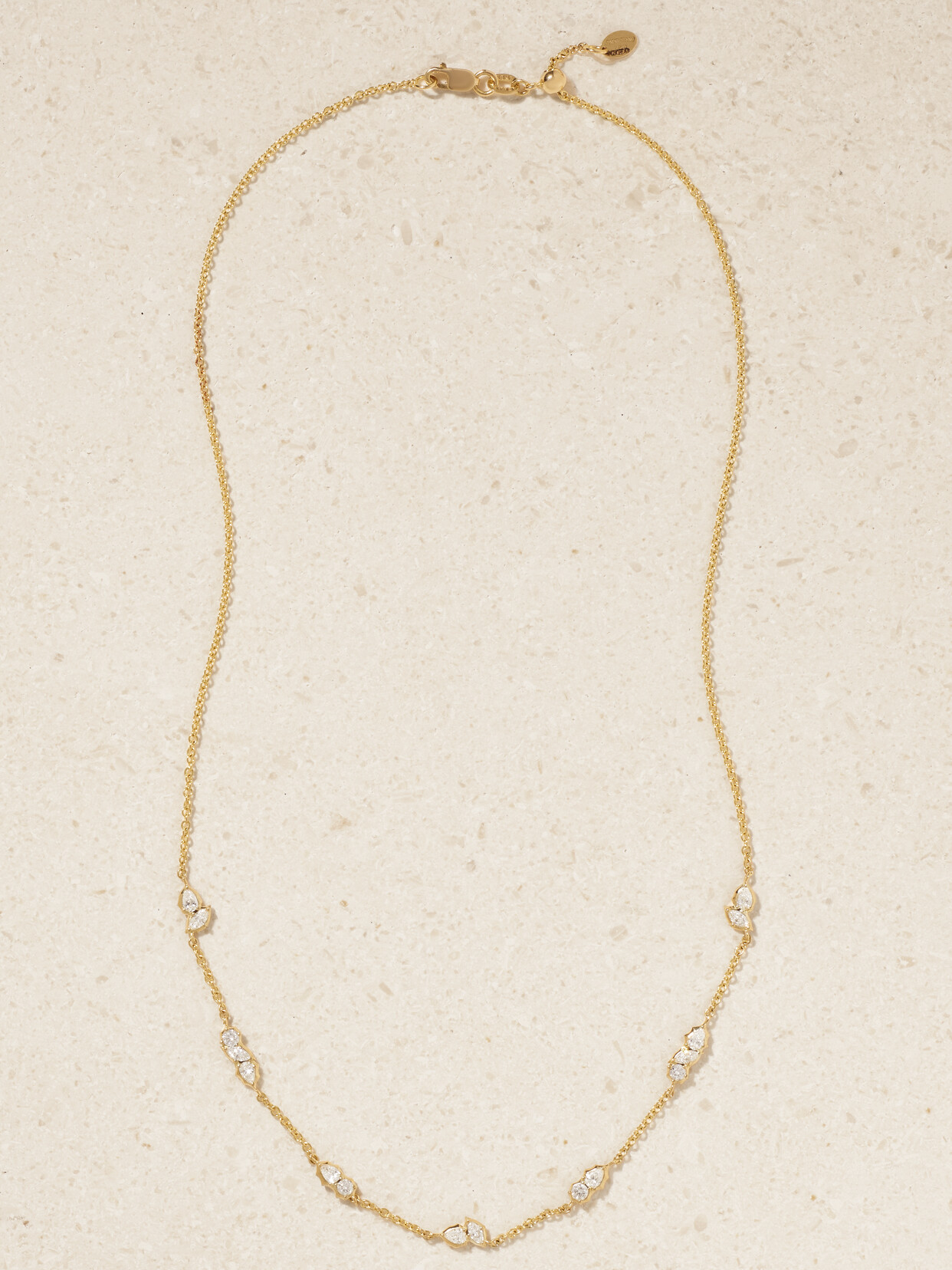 JADE TRAU POSEY STATION 18-KARAT GOLD DIAMOND NECKLACE