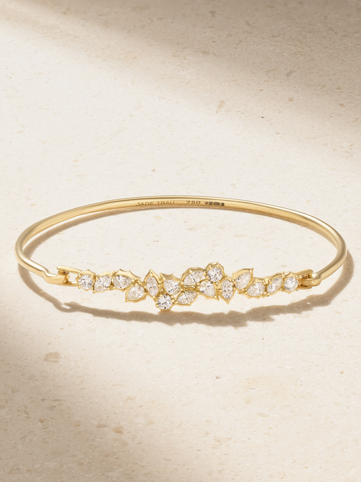 Jade Trau - Posey 18-karat Gold Diamond Bangle - One size