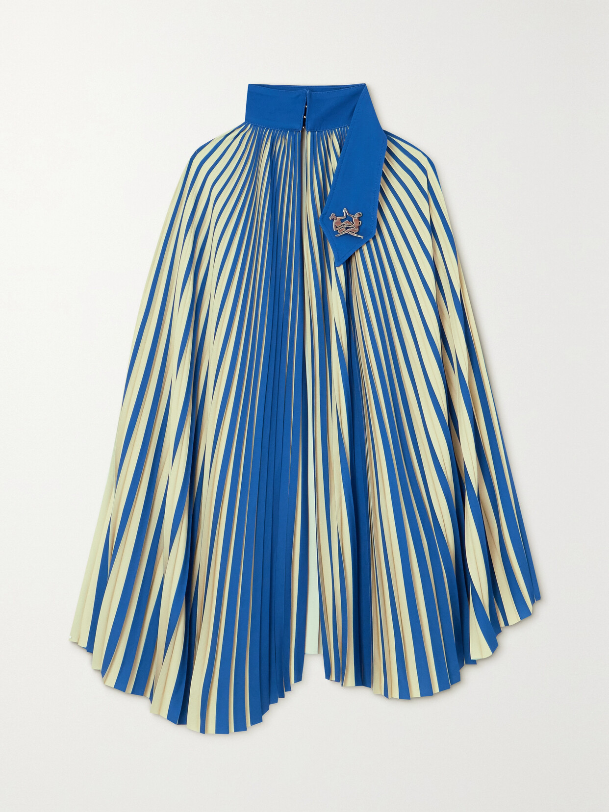 Thebe Magugu Pleated Woven Cape In Blue